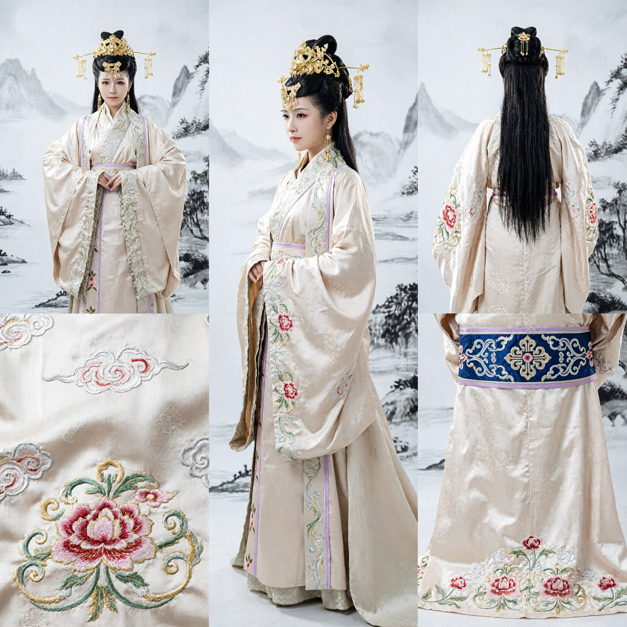 Ancient Chinese Hanfu Costume Elegant White Palace Lady Dress Traditional Historical Clothing for Women Cosplay - Asian Costume