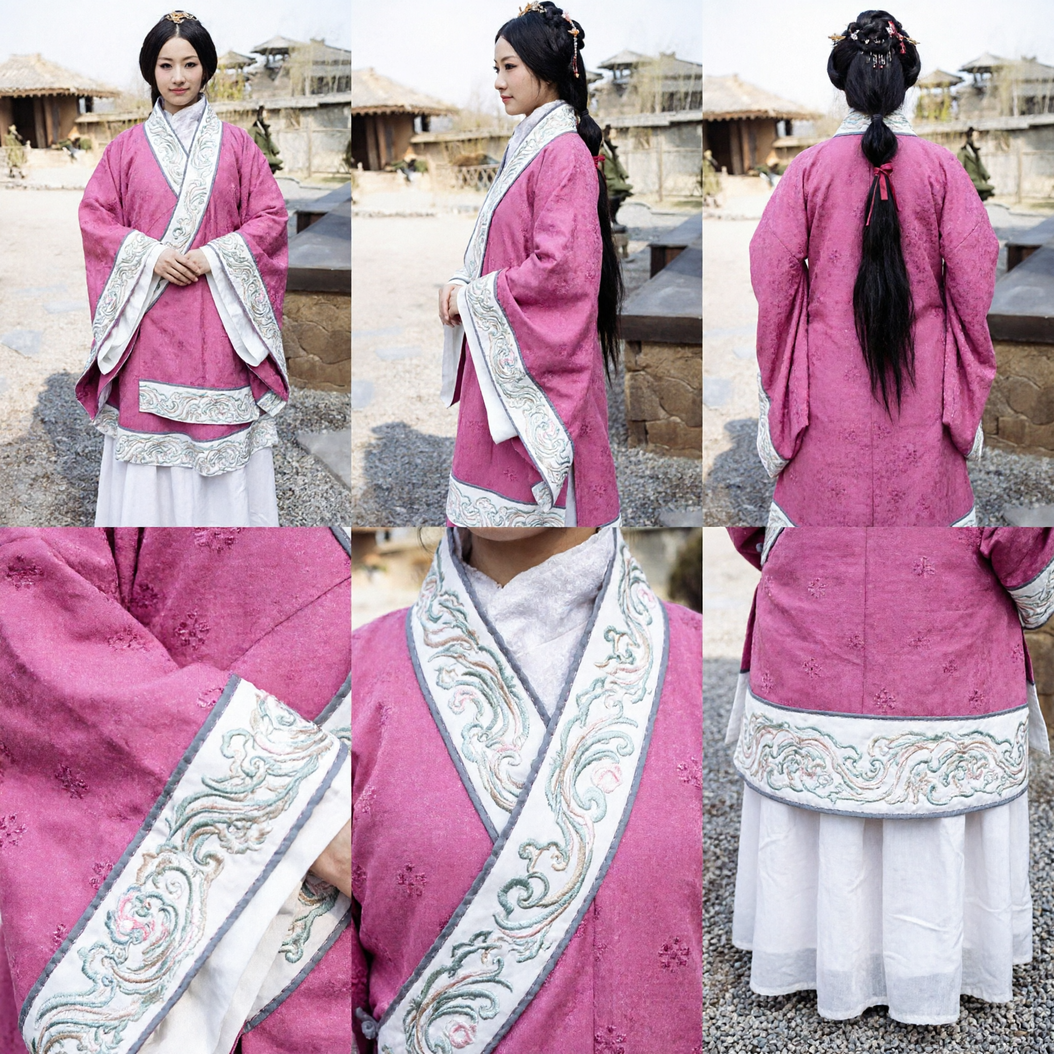 Chinese Traditional Hanfu Pink Ancient Princess Robe Embroidered Costume for Women Cosplay Performance Dress - Asian Costume