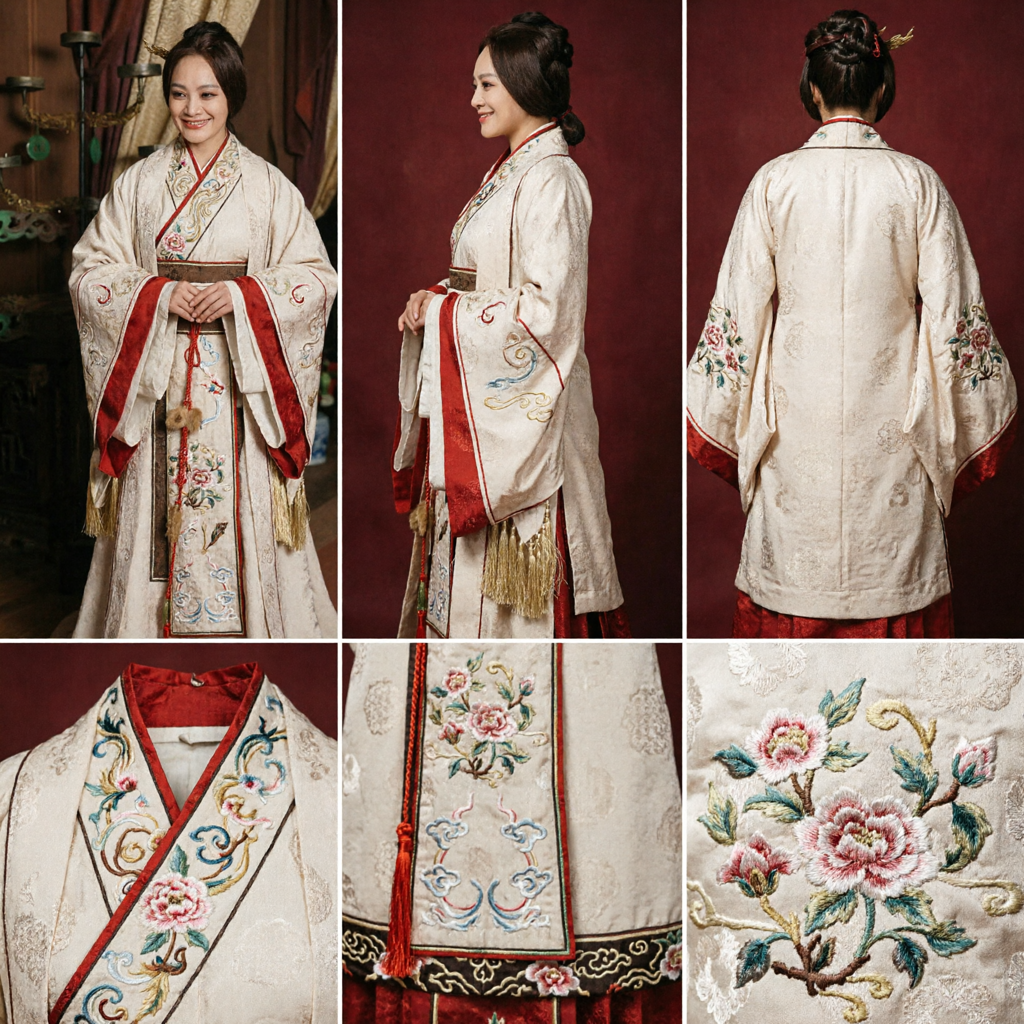 Traditional Chinese Hanfu Ancient Han Dynasty Palace Lady Costume Embroidered White Robe for Women Cosplay Performance - Asian Costume