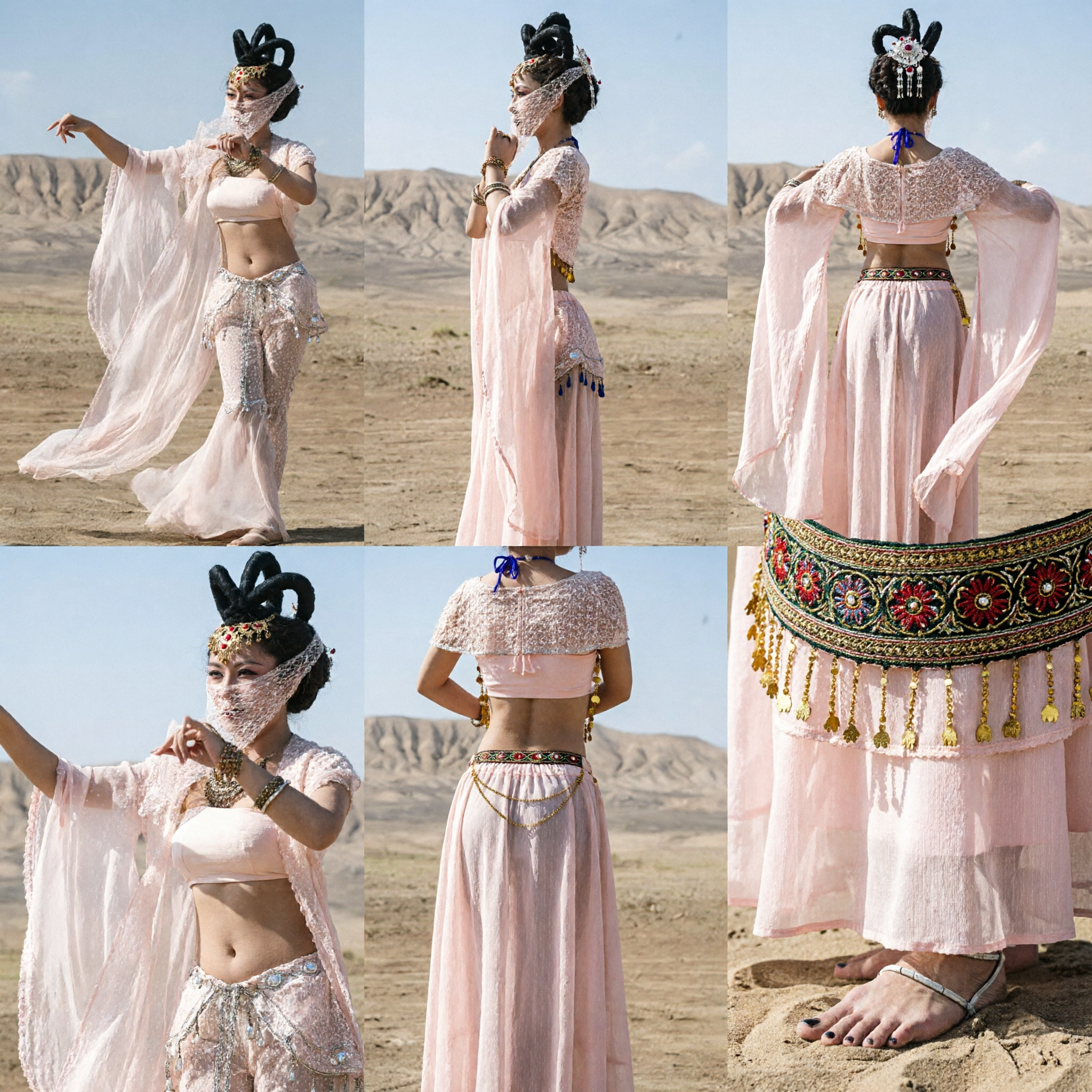 Women's Dunhuang Flying Apsara Dance Costume Ancient Chinese Fairy Hanfu Stage Performance Outfit with Veil - Asian Costume