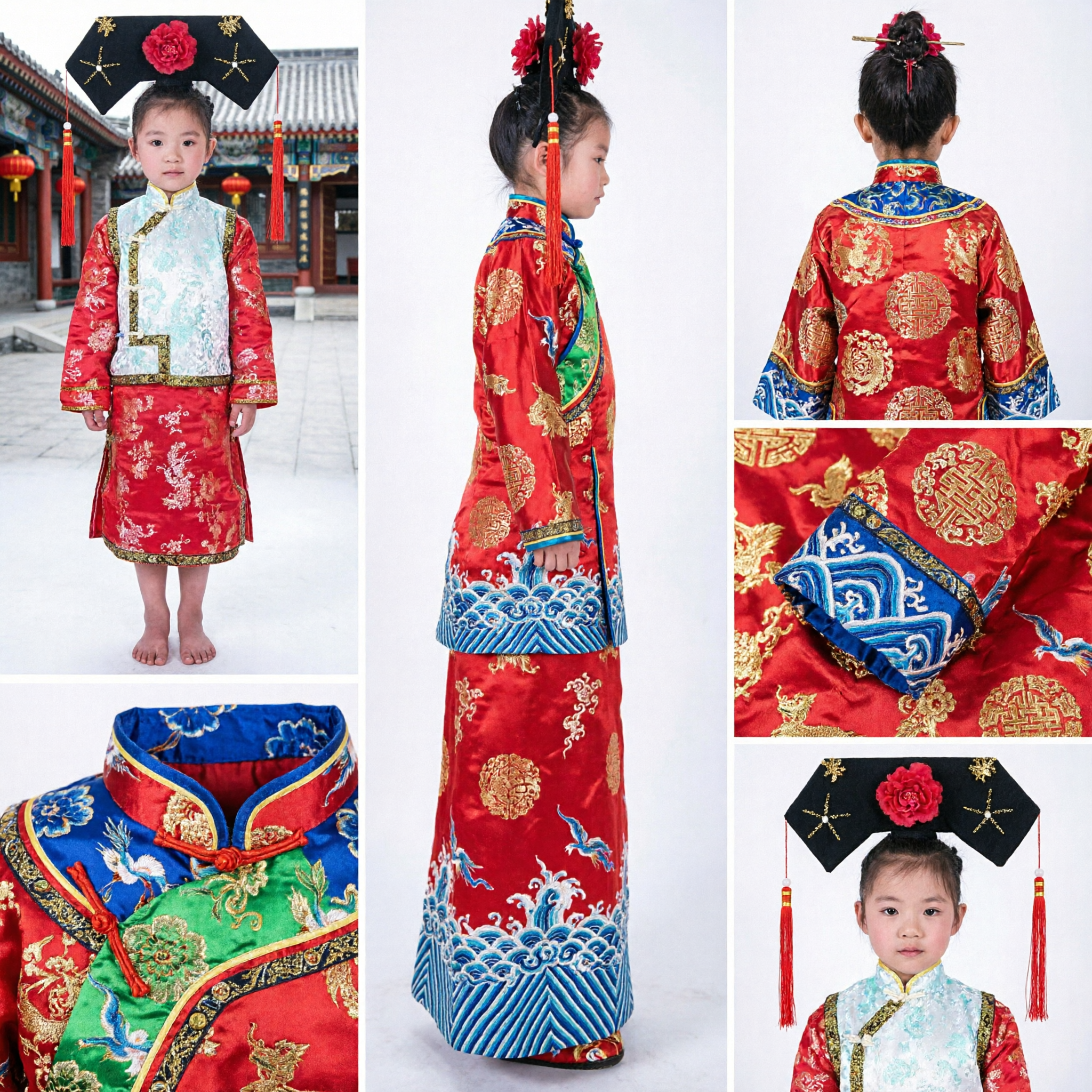 Kids Traditional Chinese New Year Tang Suit Costume Set Boy Girl Festival Performance Clothing - Asian Costume