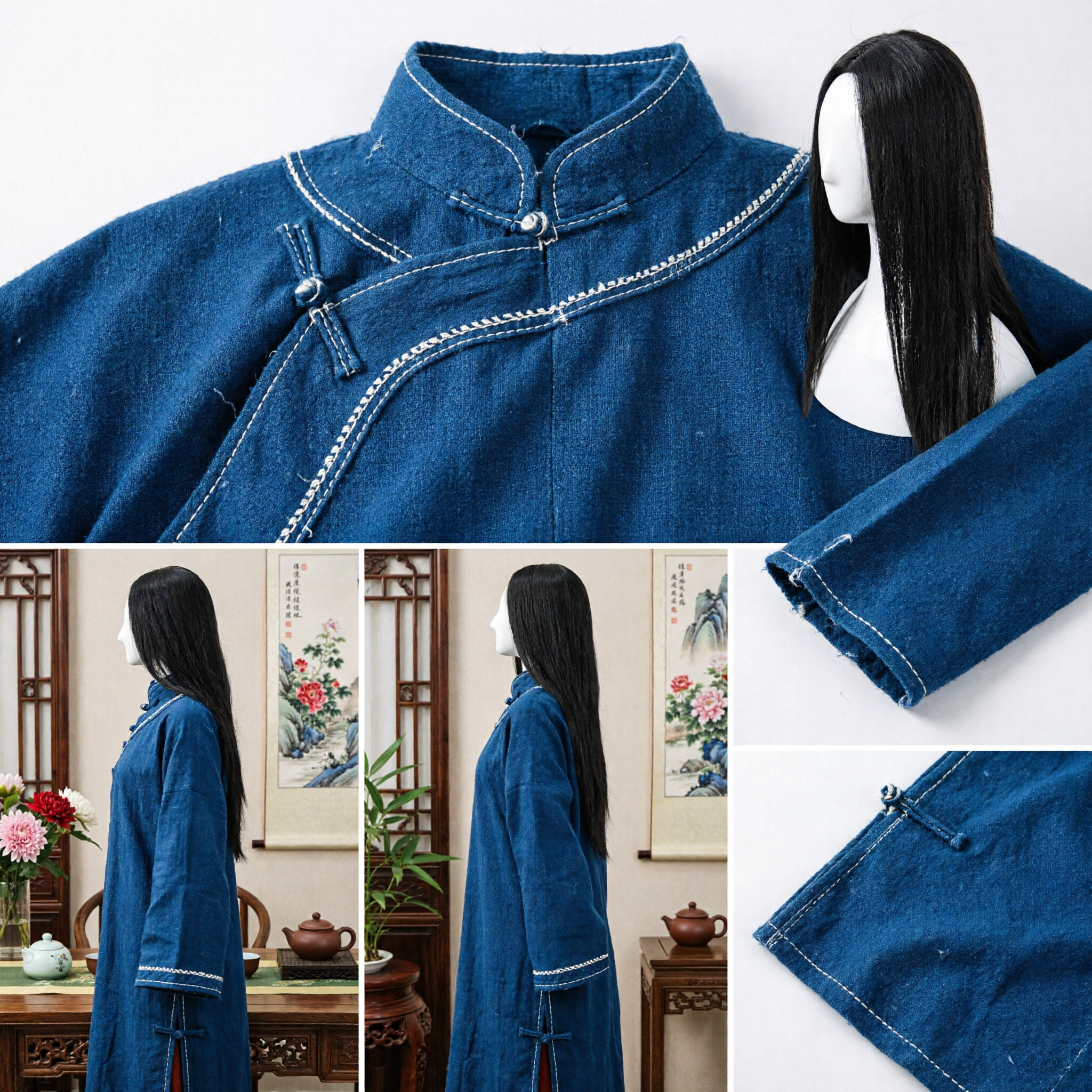 Traditional Chinese Ancient Long Black Straight Hair Wig for Hanfu Cosplay Historical Drama Costume - Asian Costume