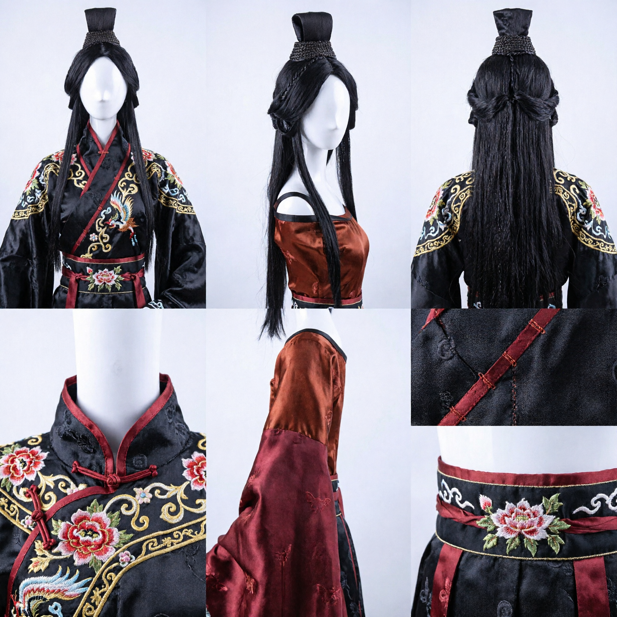 Ancient Chinese Male Wig Traditional Black Hairpiece for Hanfu Cosplay Historical Drama Costume Accessories - Asian Costume