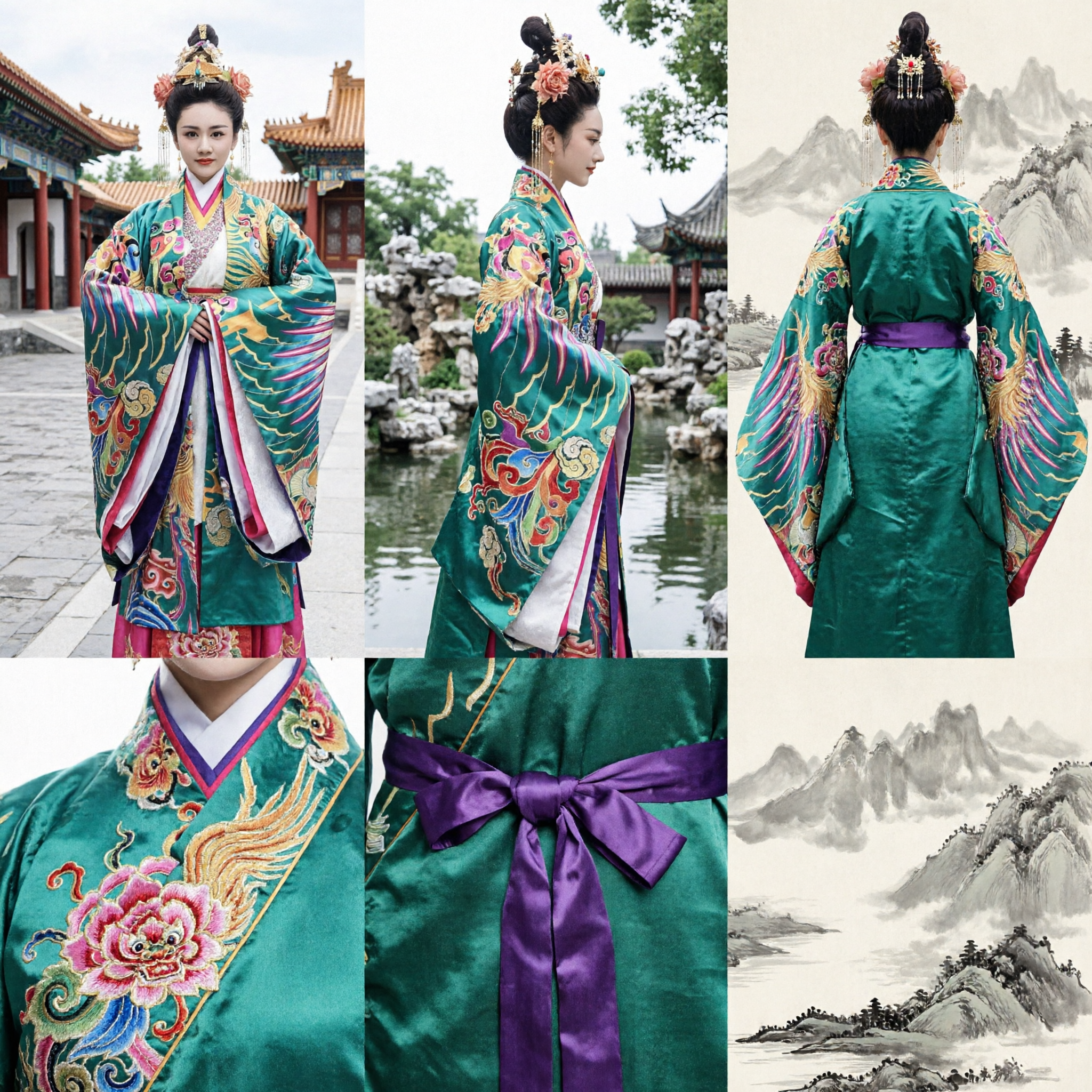 Chinese Traditional Ancient Empress Hanfu Costume Women's Phoenix Embroidery Dress for Historical Cosplay Performance - Asian Costume
