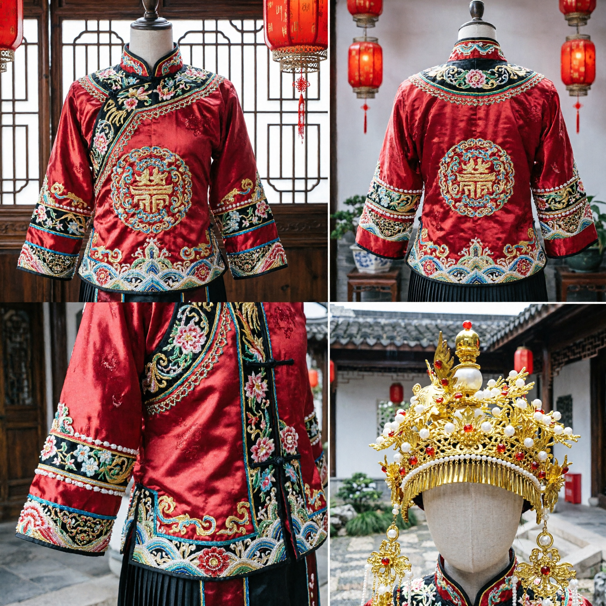 Traditional Chinese Phoenix Crown Gold Empress Coronet with Pearls for Hanfu Wedding Ancient Costume Headpiece - Asian Costume