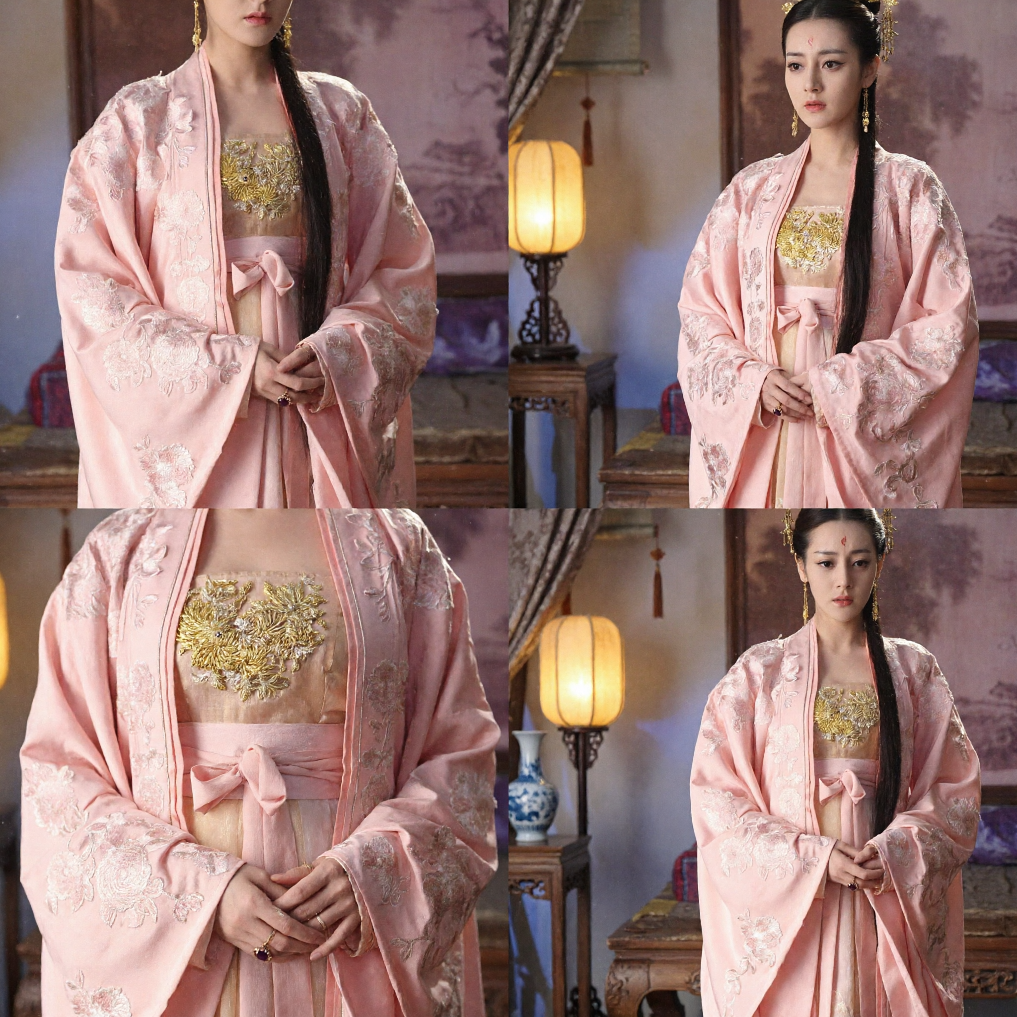 Elegant Pink Tang Dynasty Princess Hanfu Costume Traditional Chinese Embroidered Robe for Women Historical Cosplay - Asian Costume