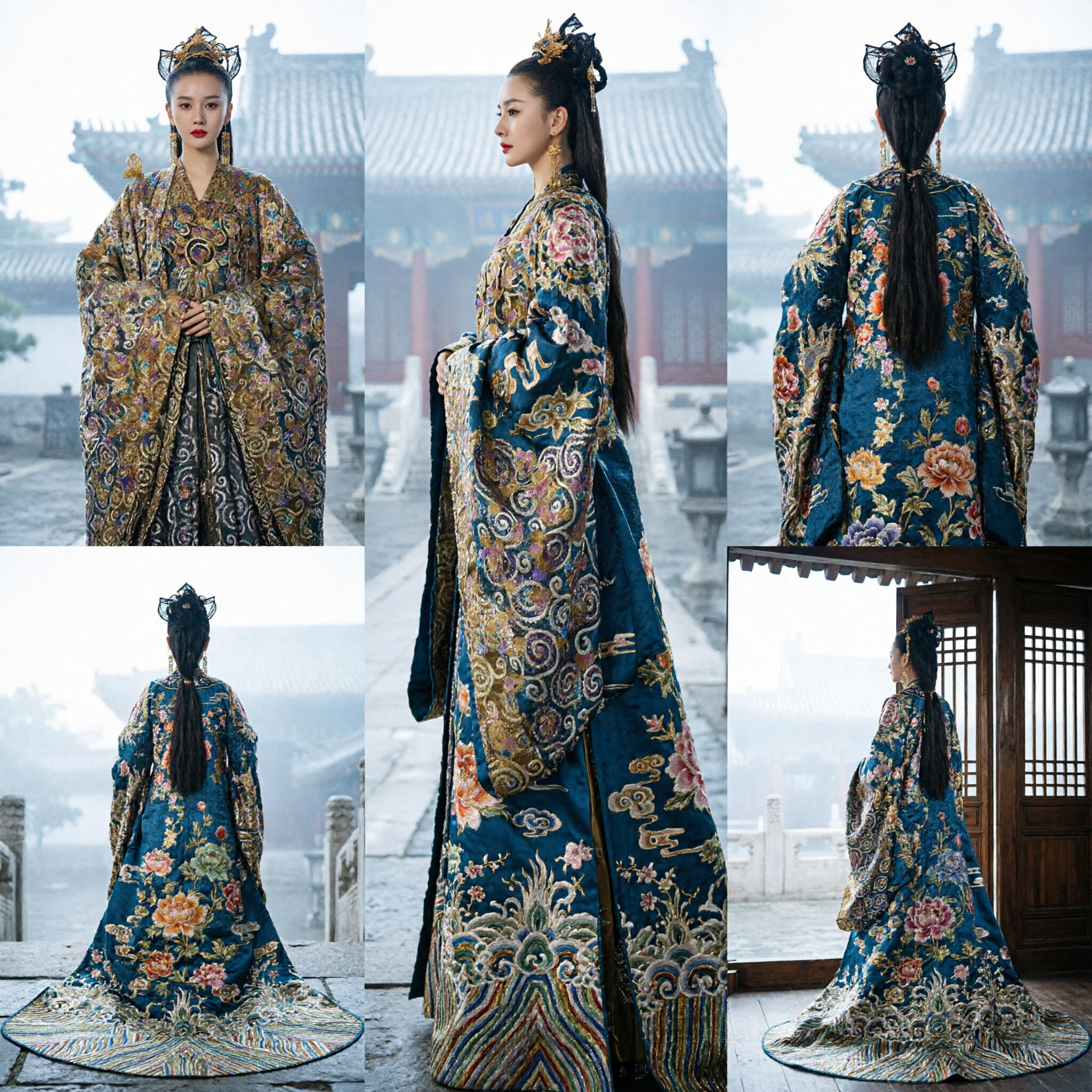 Luxury Chinese Ancient Empress Costume Royal Palace Lady Historical Hanfu Dress with Embroidery - Asian Costume