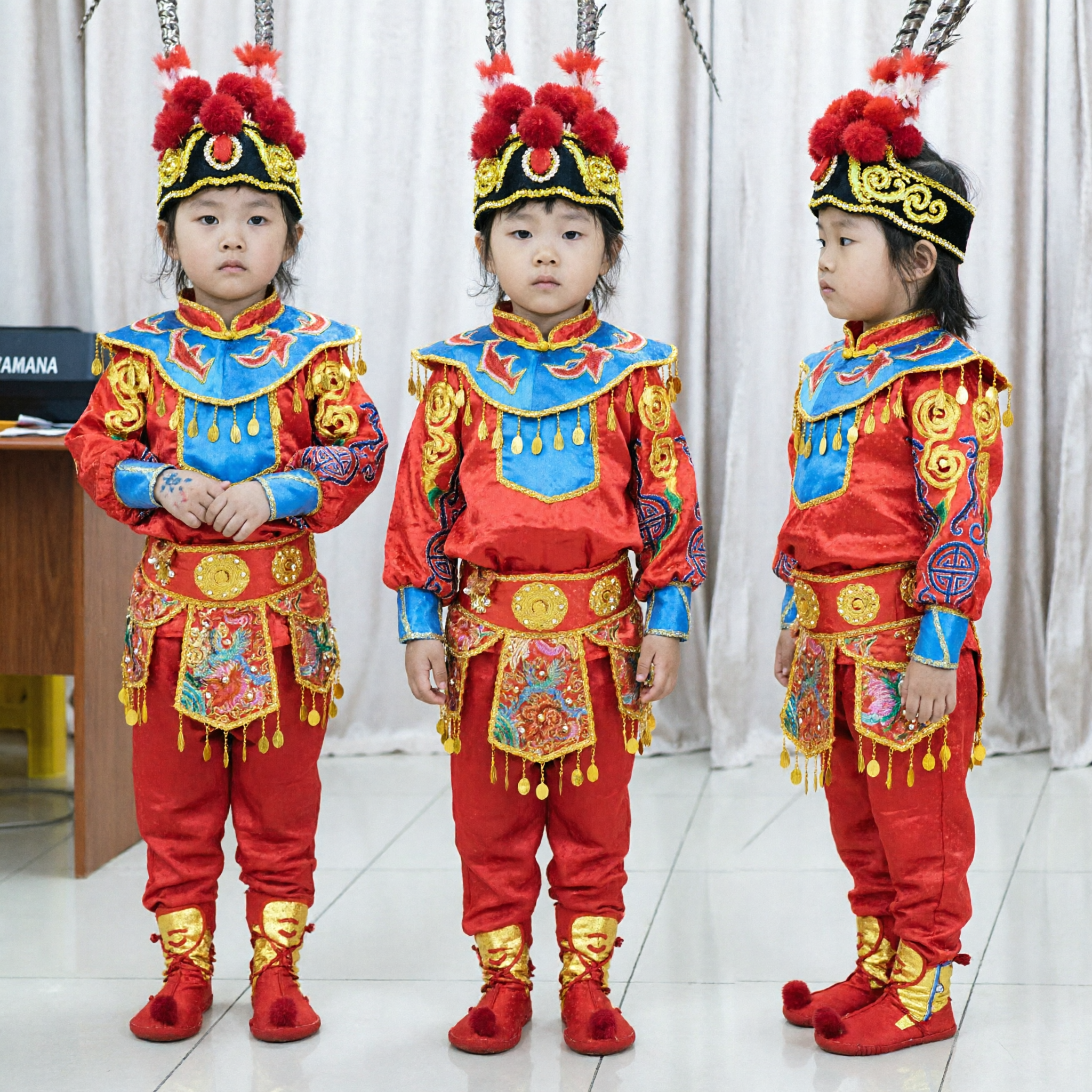 Kids Traditional Chinese Opera Costume Peking Opera General Warrior Outfit Boys Stage Performance Dance Halloween - Asian Costume