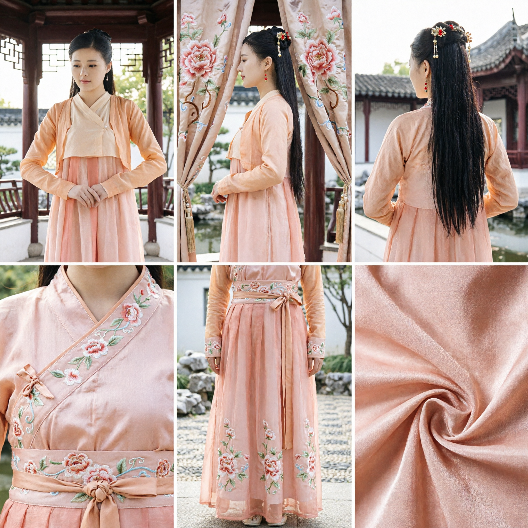 Women's Ancient Chinese Hanfu Costume Peach Palace Maid Dress Traditional Historical Cosplay Outfit - Asian Costume