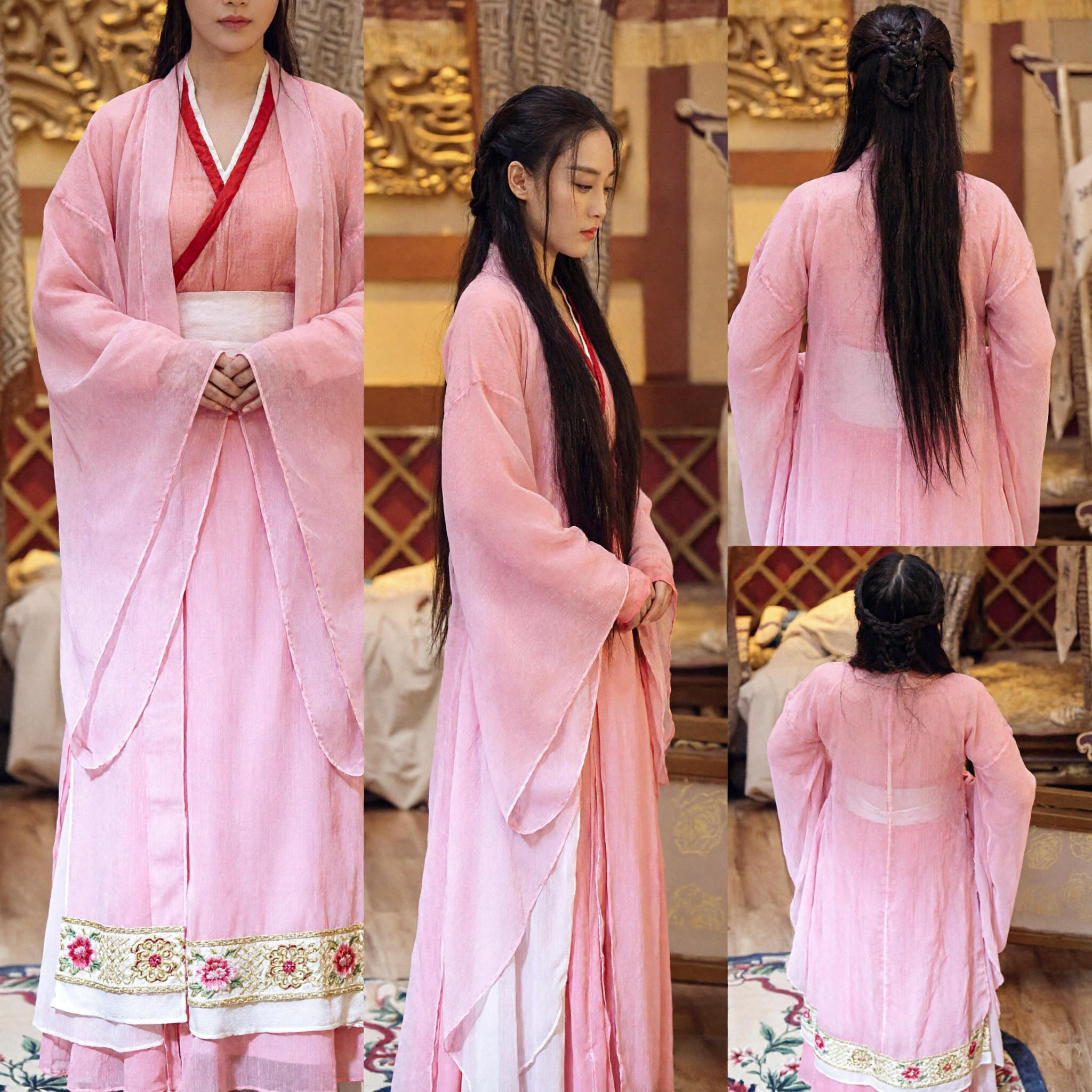 Women's Pink Traditional Chinese Hanfu Ancient Fairy Costume for Cosplay Photography and Historical Reenactment - Asian Costume