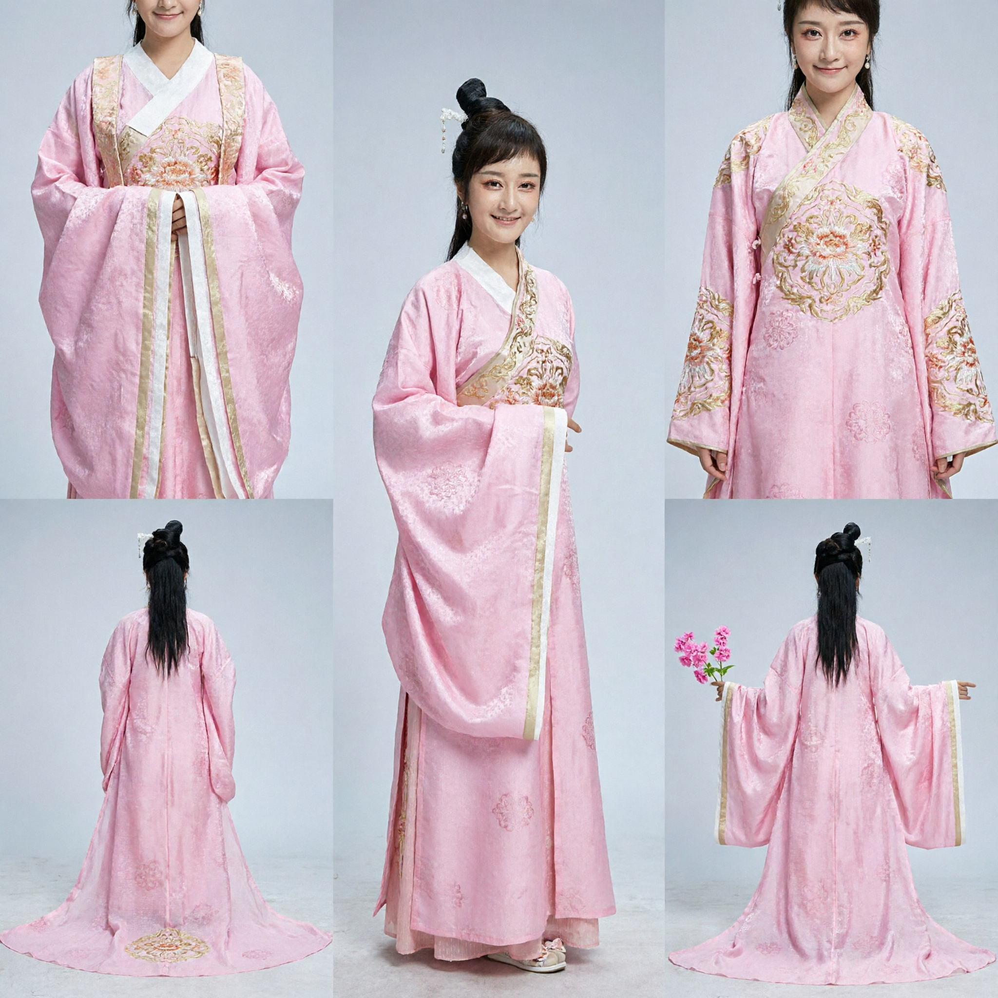 Elegant Pink Traditional Chinese Hanfu Ancient Princess Costume for Women Historical Drama Cosplay Dress Outfit - Asian Costume