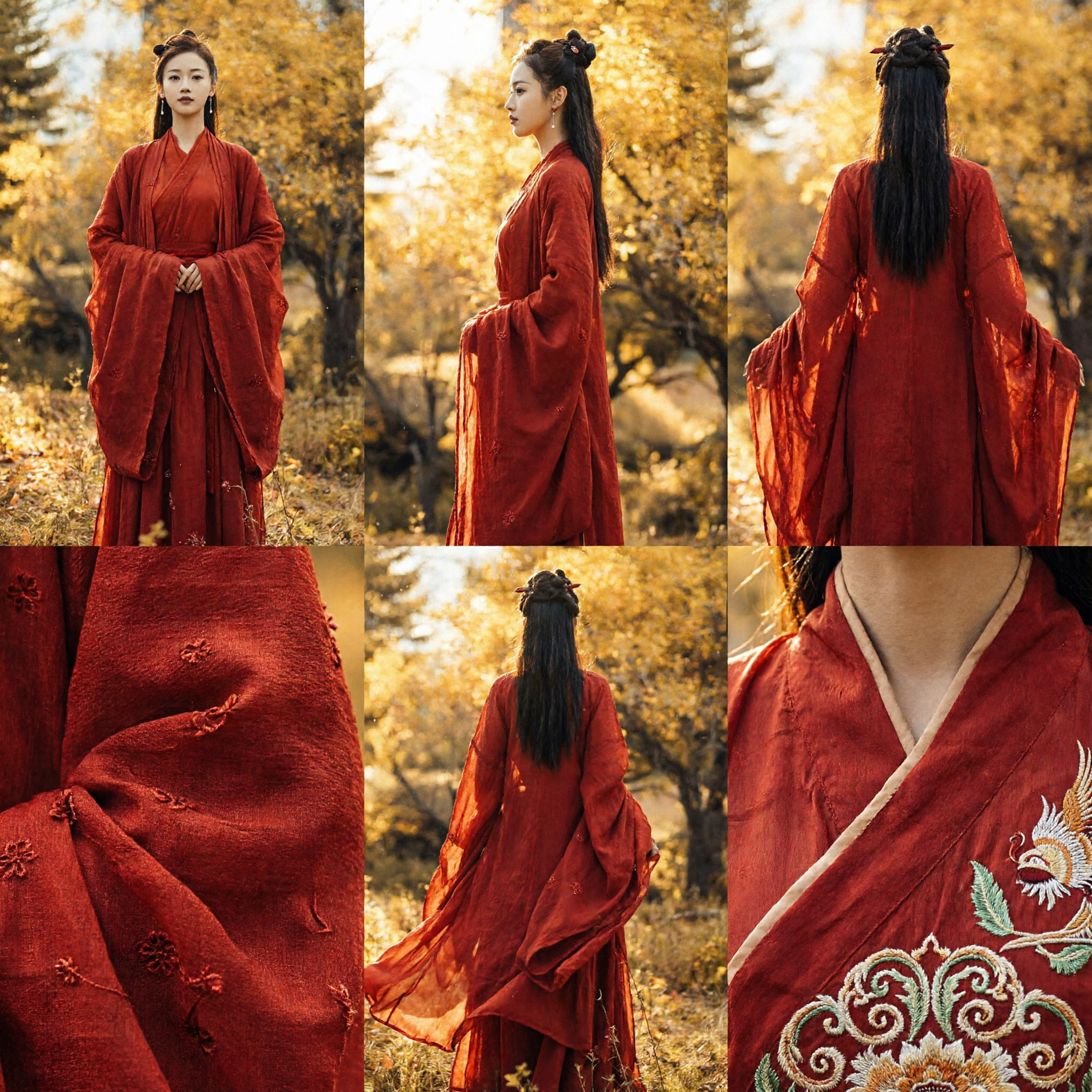 Ancient Chinese Wuxia Red Hanfu Dress Female Swordswoman Cosplay Costume for Photography and Performance - Asian Costume