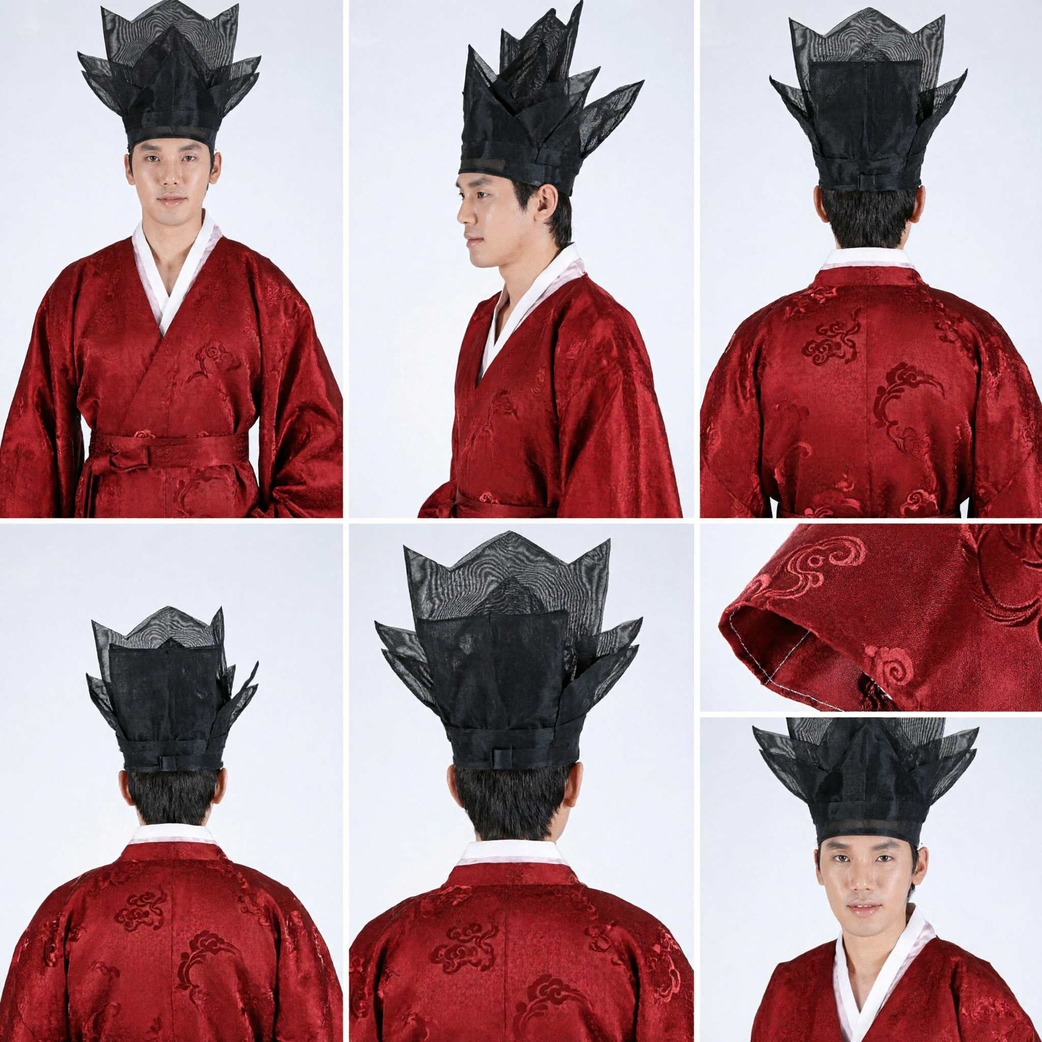 Traditional Korean Black Gat Hat Men Joseon Dynasty Scholar Hanbok Accessory for Cosplay and Ceremonies - Asian Costume