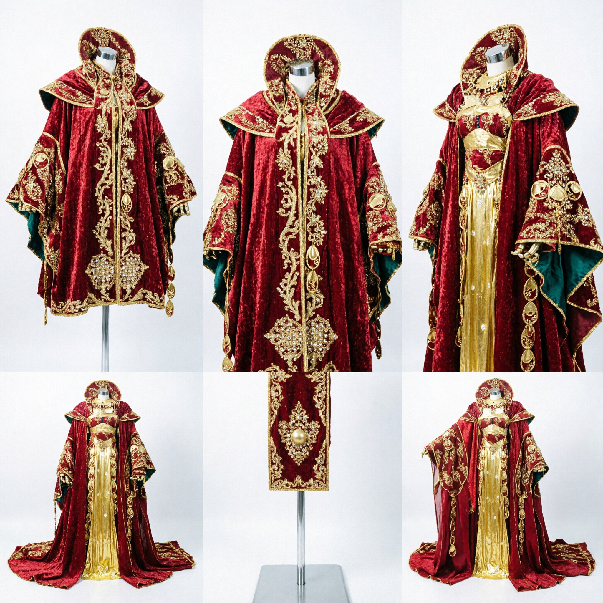 Ancient Chinese Tang Dynasty Red Gold Wedding Hanfu Dress Traditional Bridal Embroidery Costume for Women - Asian Costume