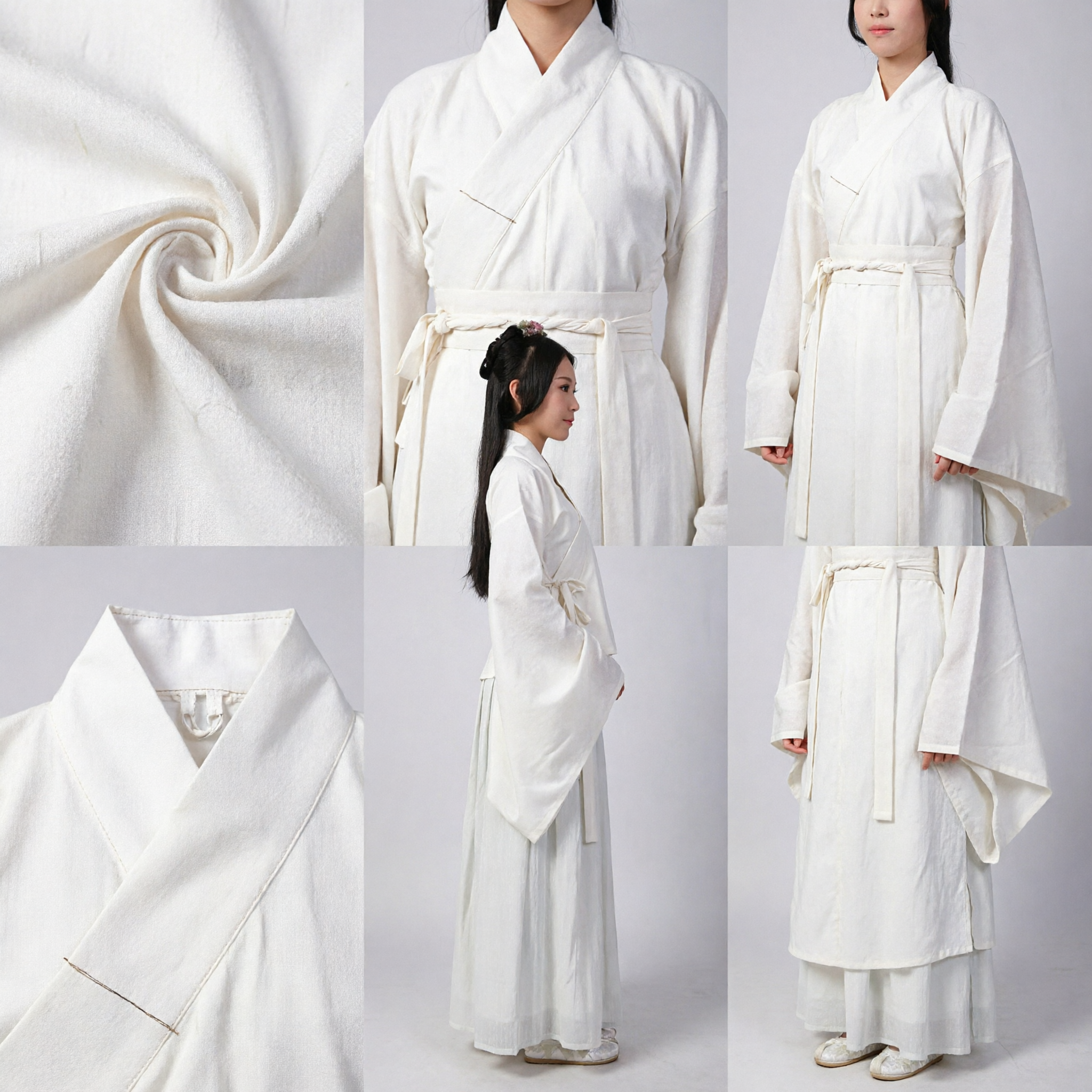 Women's White Traditional Chinese Hanfu Costume Ancient Ruqun Set for Stage Performance Cosplay and Cultural Events - Asian Costume