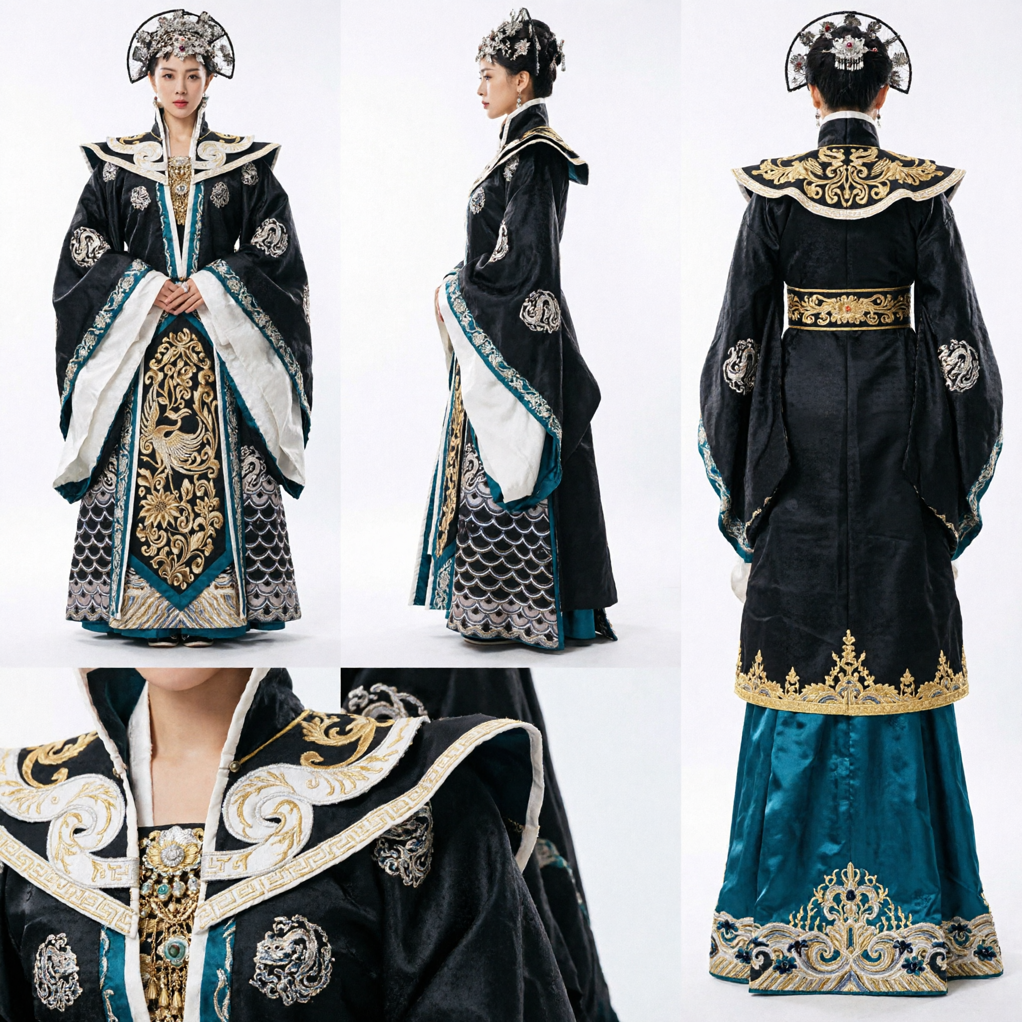 Ancient Chinese Empress Costume Traditional Royal Queen Robe with Headdress for Women Historical Cosplay - Asian Costume