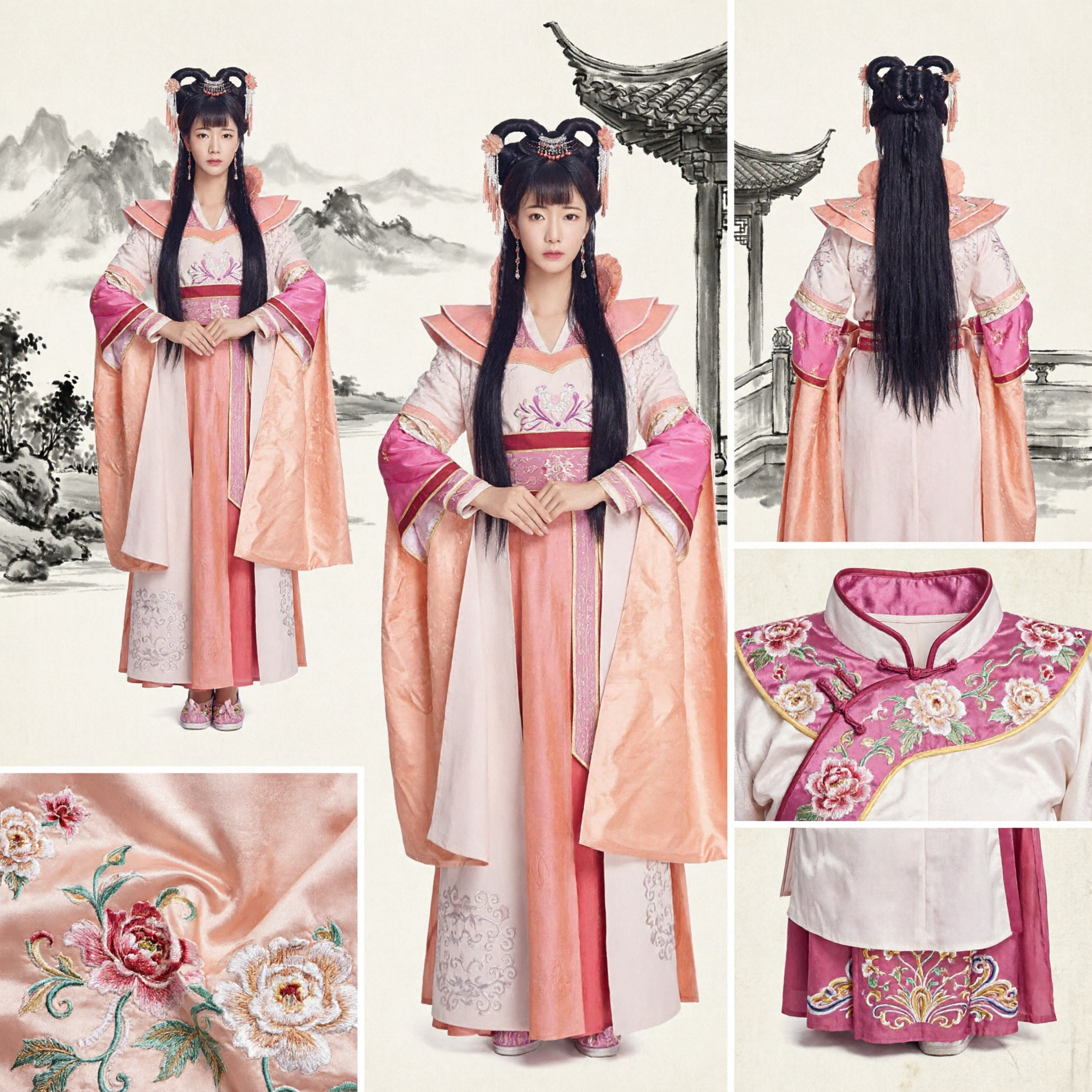 Chinese Traditional Hanfu Costume Ancient Pink Fairy Princess Dress for Women Cosplay Stage Performance Outfit - Asian Costume