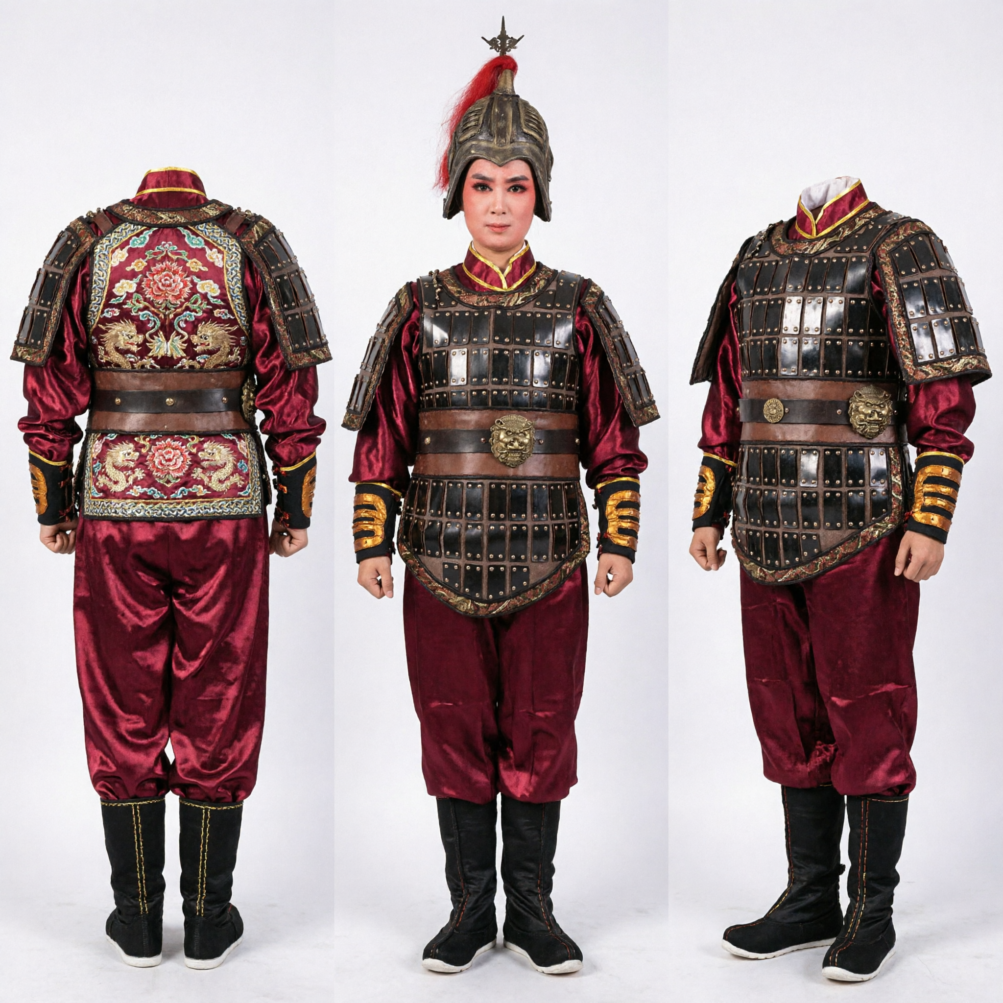 Traditional Chinese General Warrior Armor Costume Beijing Opera Performance Outfit for Men Stage Show - Asian Costume