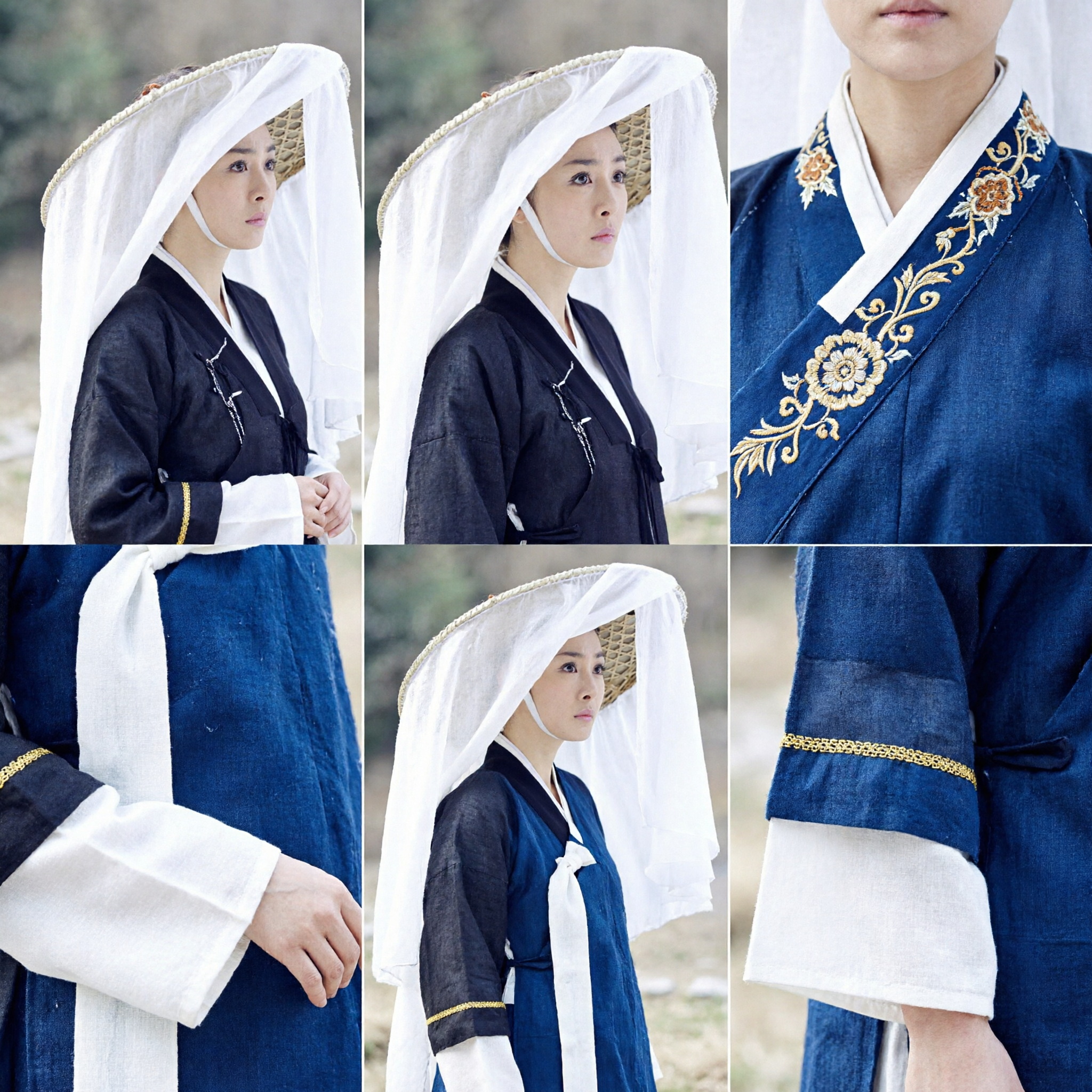 Traditional Chinese Wuxia Bamboo Hat with White Veil Hanfu Accessories Ancient Swordswoman Cosplay Costume for Women - Asian Costume