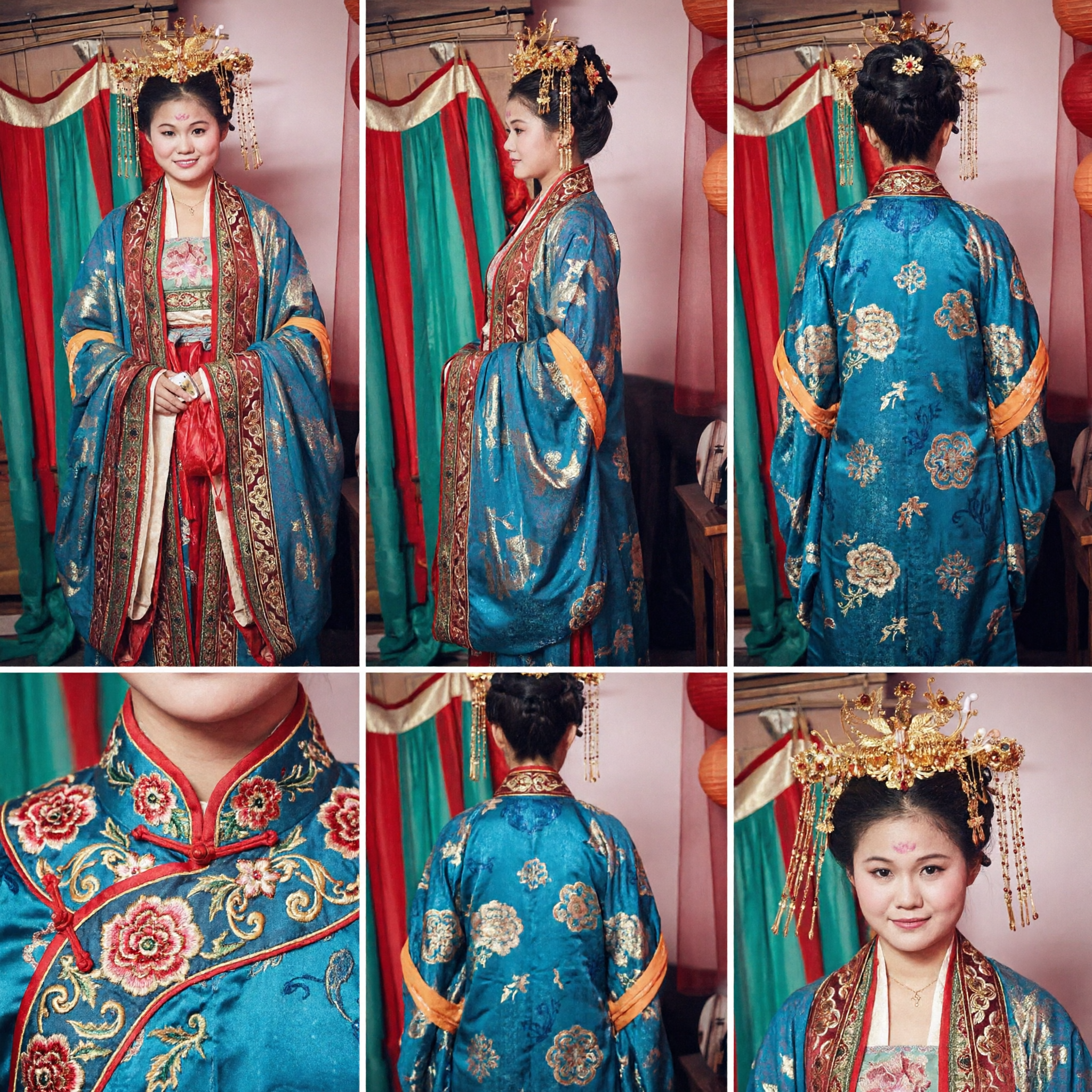 Ancient Chinese Tang Dynasty Noble Lady Hanfu Costume Traditional Princess Dress with Headdress for Women Performance - Asian Costume