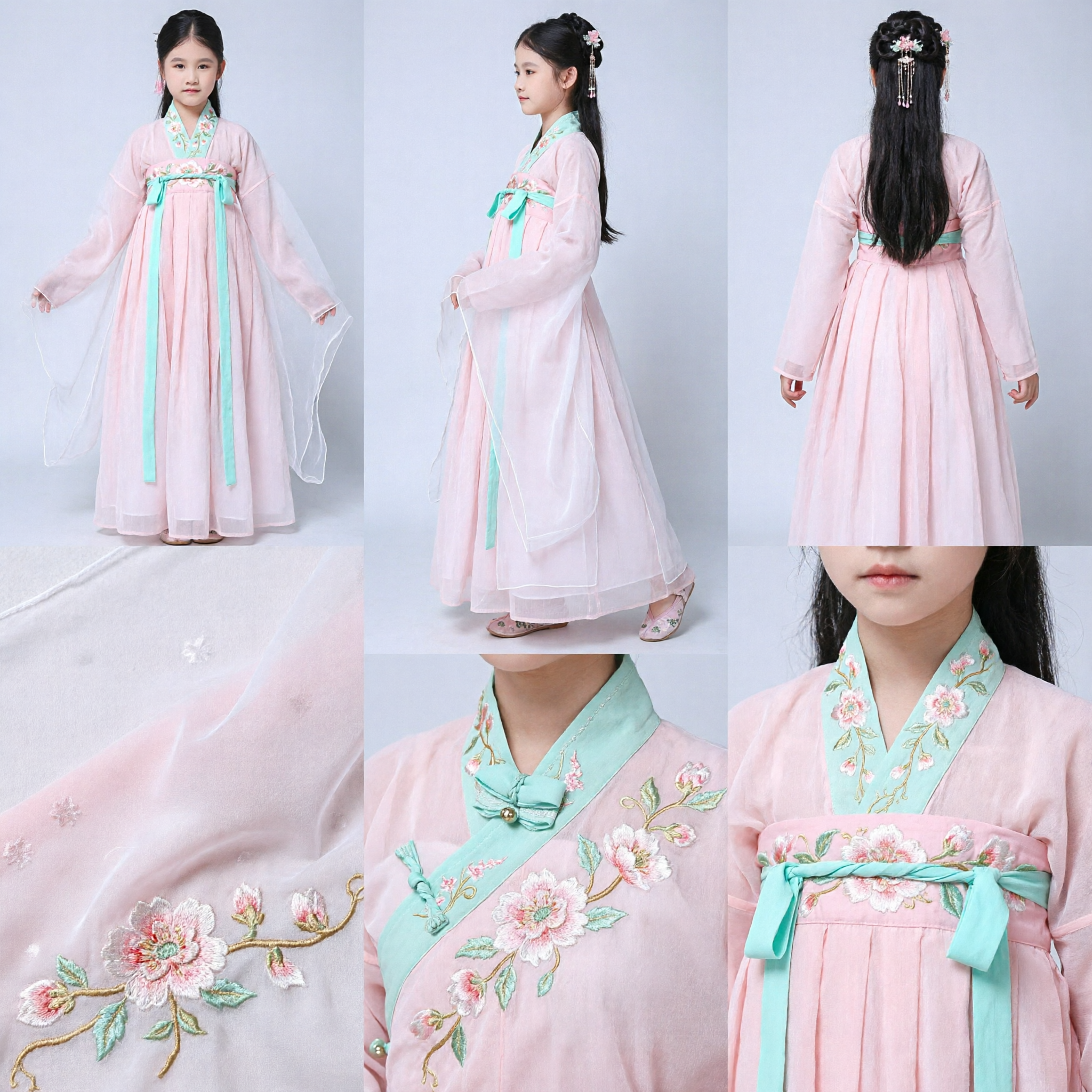 Girls Traditional Chinese Hanfu Pink Fairy Dress Kids Ancient Costume for Performance and Party - Asian Costume