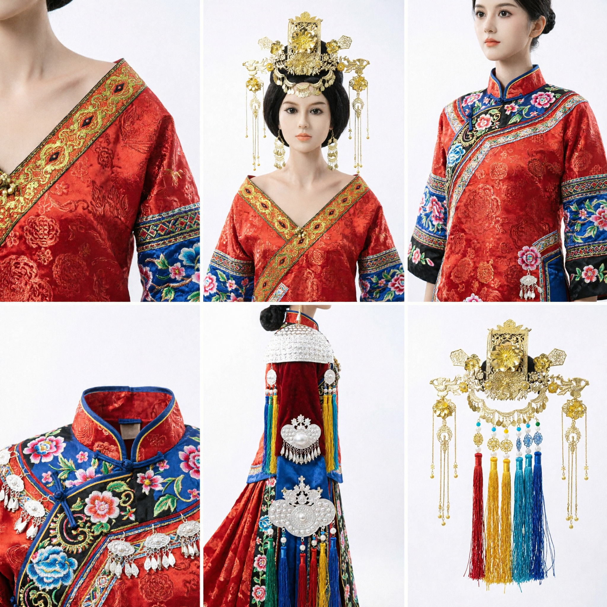 Traditional Chinese Golden Phoenix Crown Headdress Ancient Hanfu Wedding Bride Hair Accessories for Women - Asian Costume