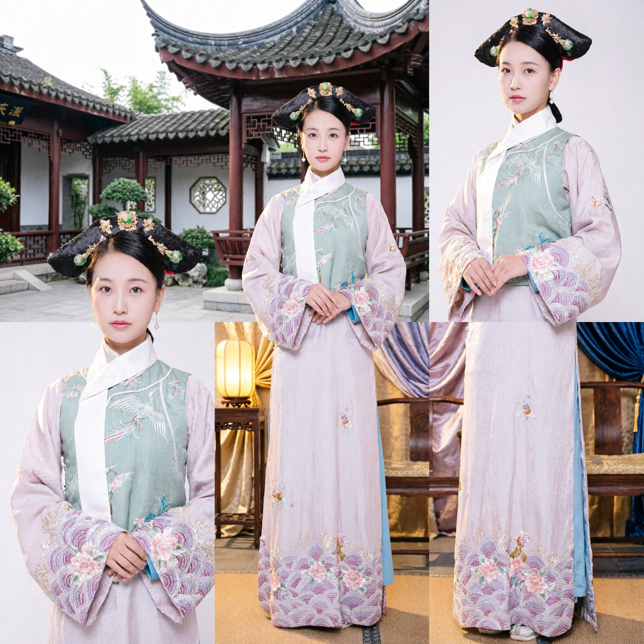 Traditional Chinese Qing Dynasty Manchu Princess Costume Ancient Embroidered Noble Lady Dress for Women - Asian Costume