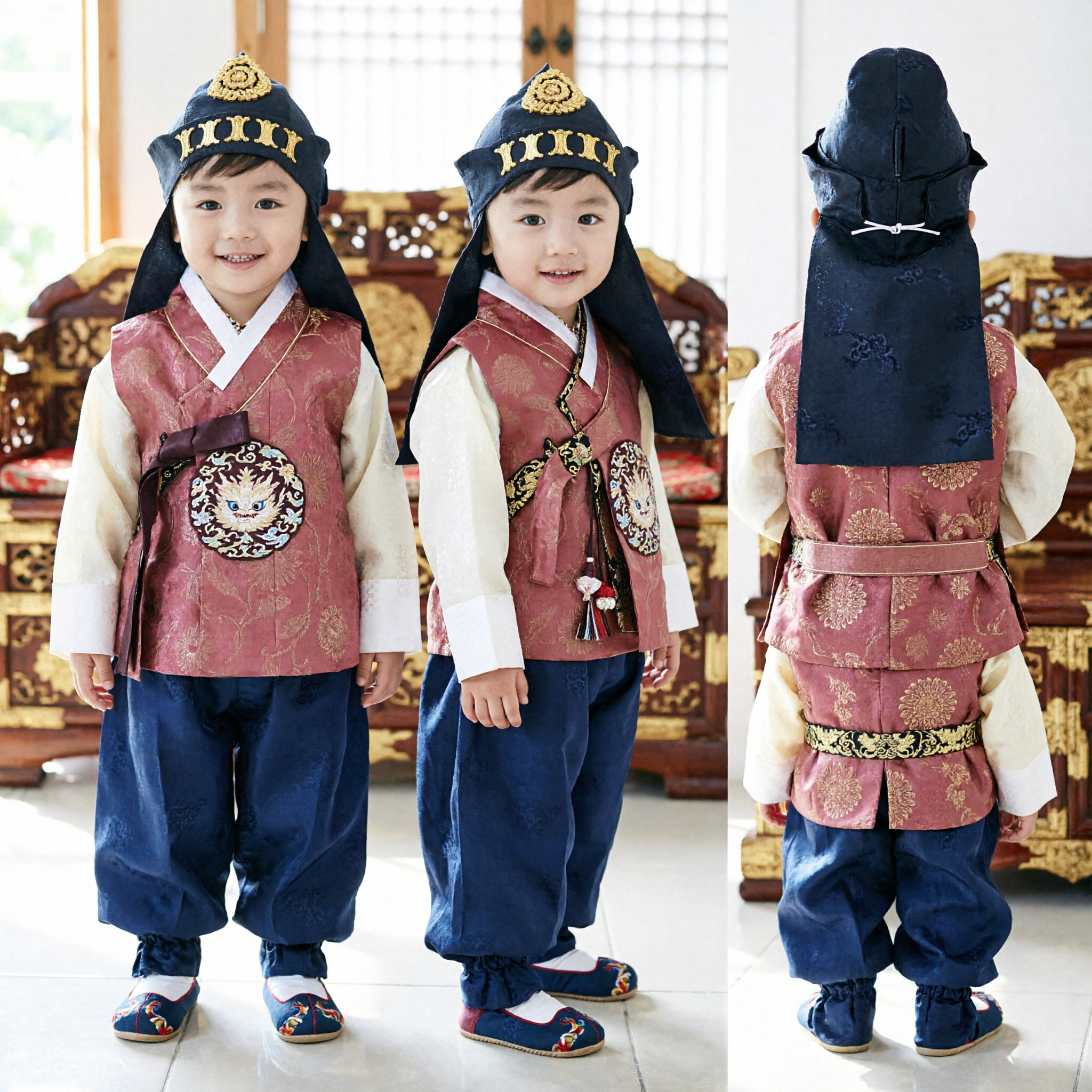 Traditional Chinese Ancient Costume for Kids Boys Tang Suit New Year Festival Performance Outfit - Asian Costume