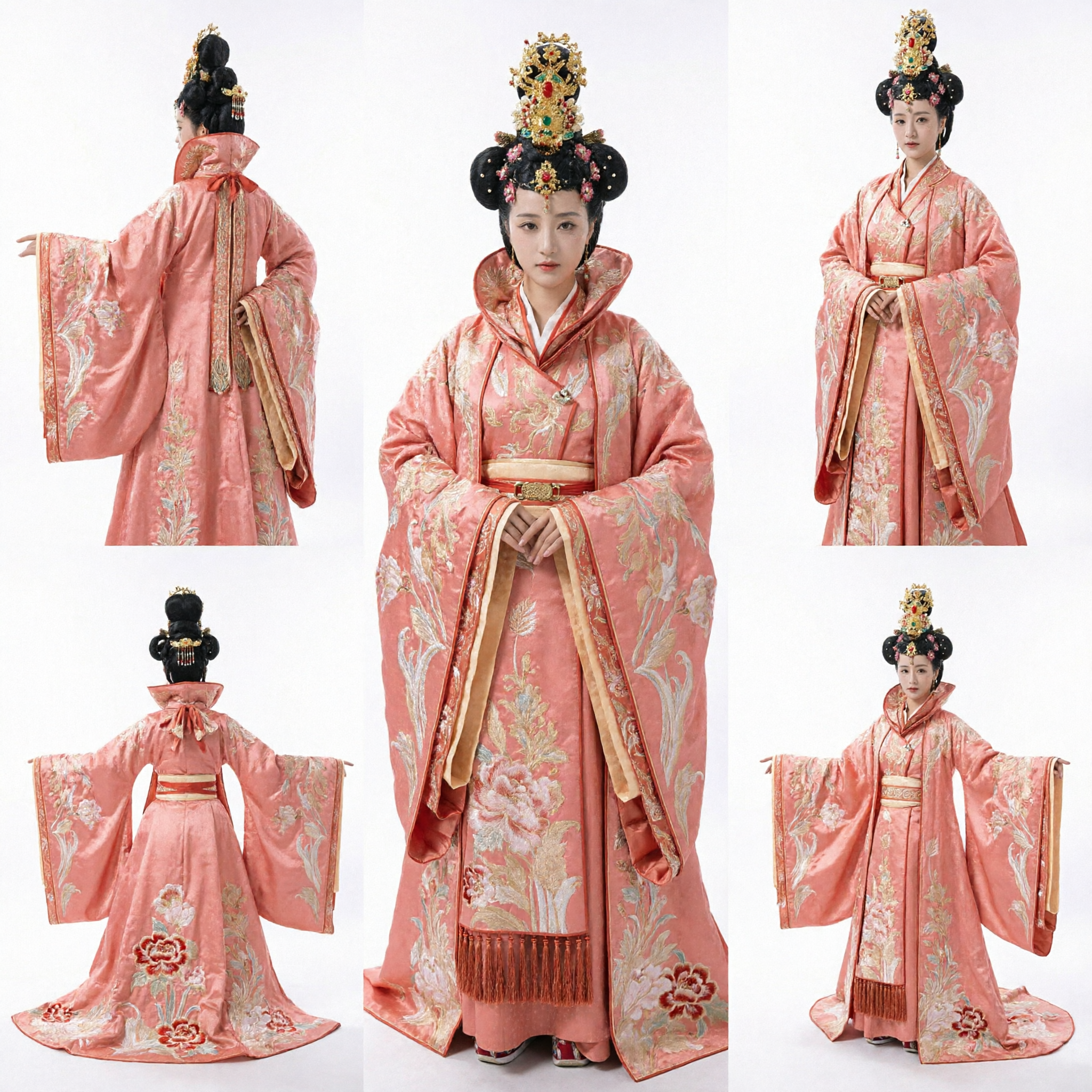 Pink Ancient Chinese Empress Hanfu Costume Traditional Palace Dress for Women Cosplay Stage Performance - Asian Costume