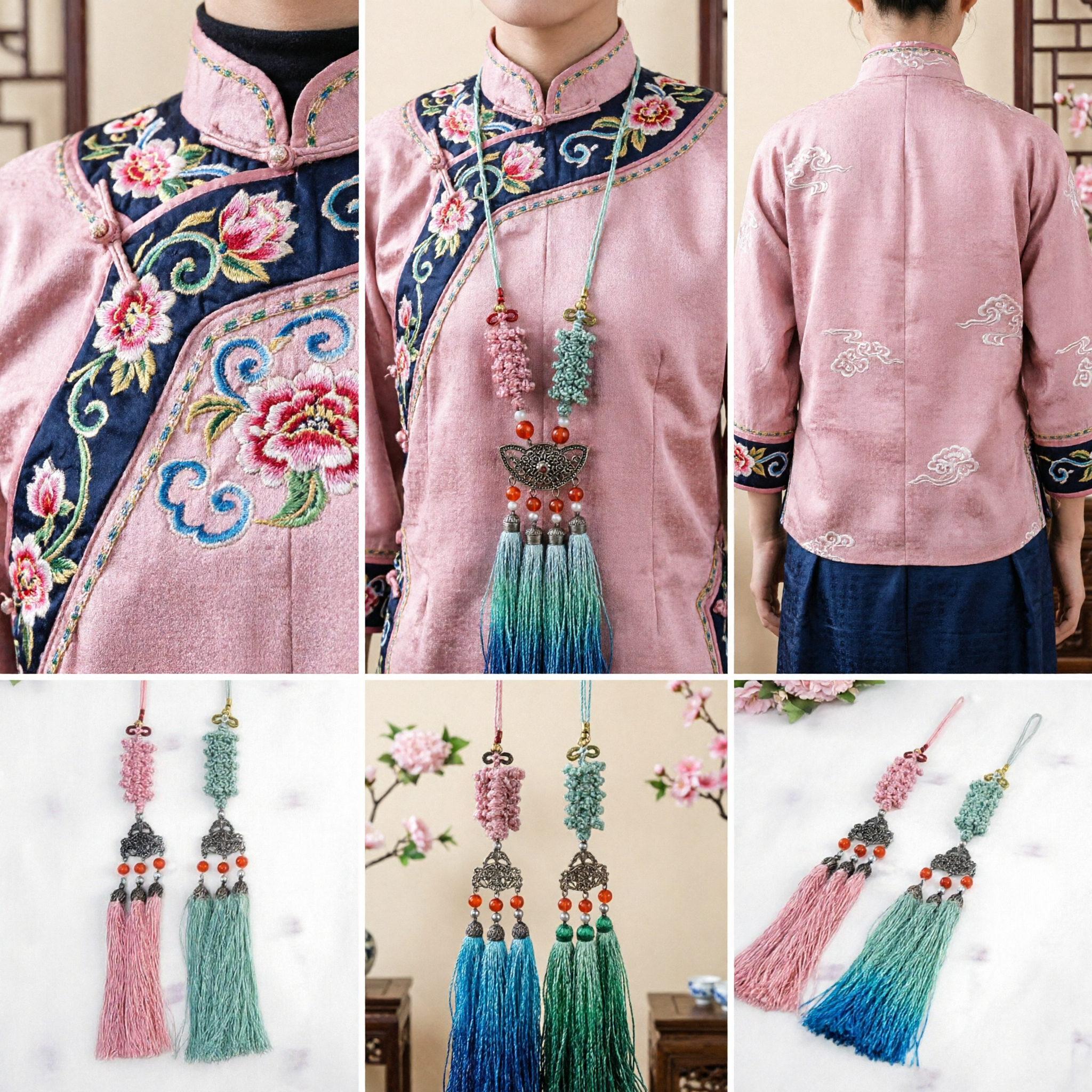 Traditional Chinese Knot Tassel Ornaments Elegant Hanfu Accessories Hanging Pendants for Car Home Decor and Bag Charms - Asian Costume