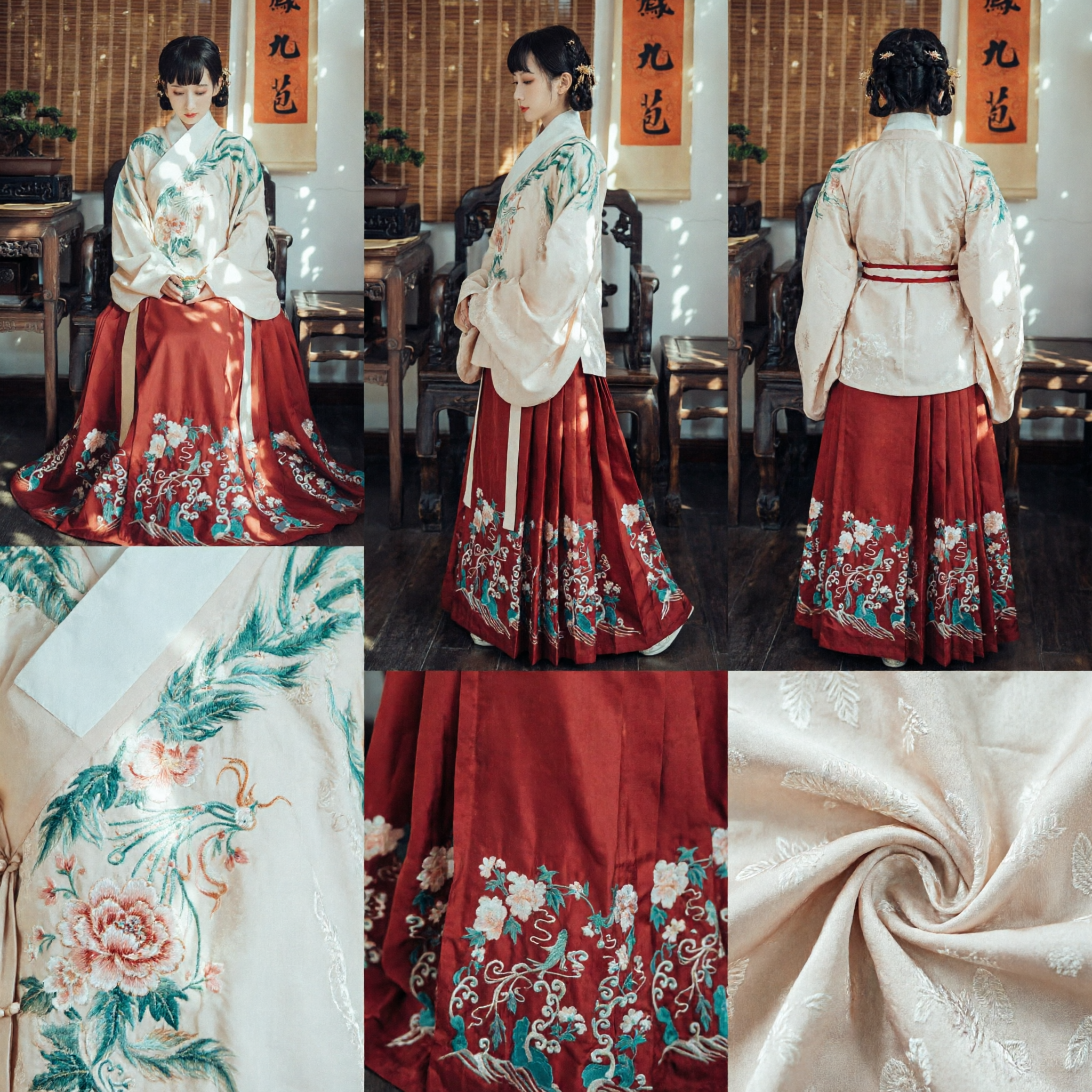 Traditional Chinese Hanfu for Women Ming Dynasty Style Embroidered Ancient Costume for Photography and Festivals - Asian Costume