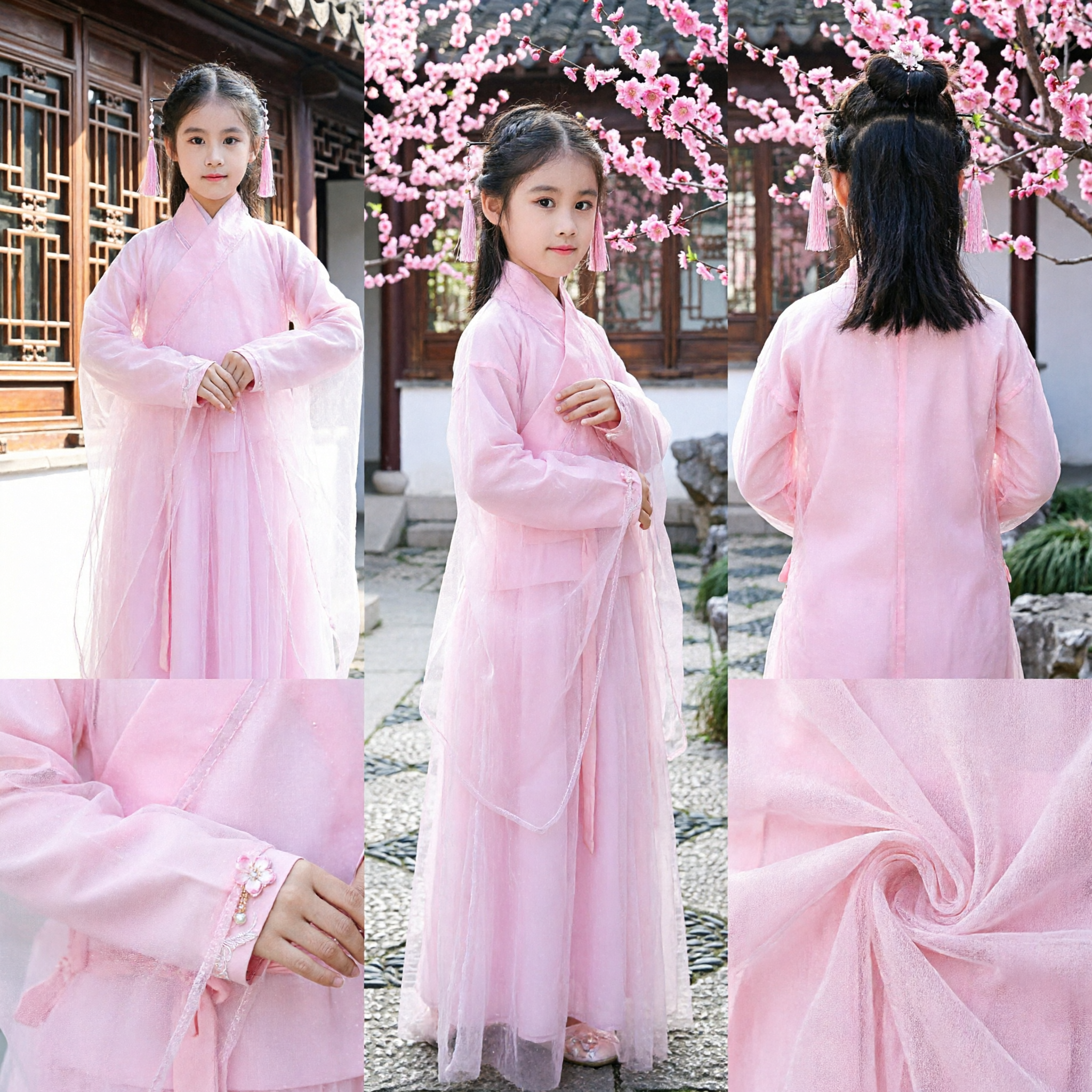 Traditional Chinese Hanfu Pink Fairy Dress for Girls Ancient Costume Kids Performance Clothing - Asian Costume