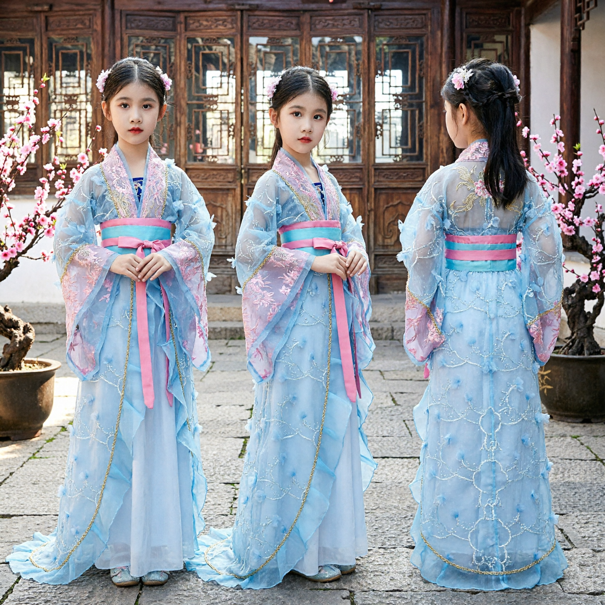 Traditional Chinese Hanfu Costume for Kids Girls Ancient Fairy Dress Tang Dynasty Clothing for Performance - Asian Costume
