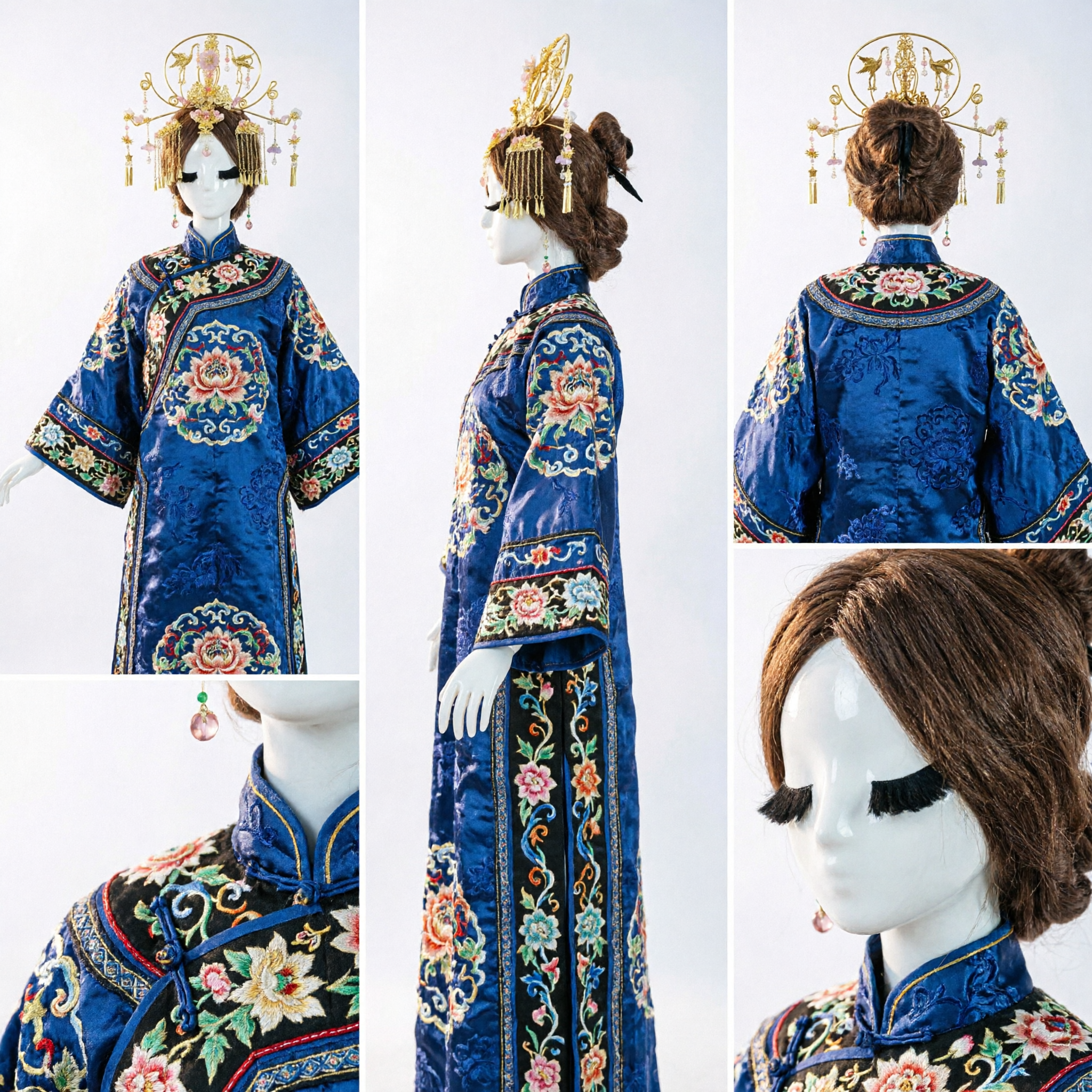 Exquisite Ancient Chinese Phoenix Hair Crown Gold Hanfu Headpiece for Bridal Wedding Princess Cosplay - Asian Costume