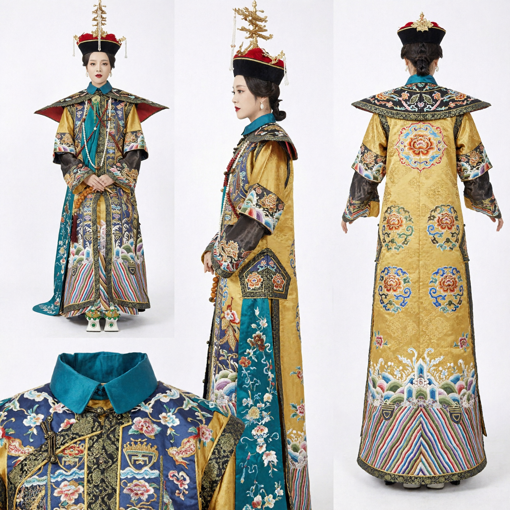 Traditional Chinese Qing Dynasty Empress Costume Ancient Palace Lady Dress for Women Cosplay Performance - Asian Costume