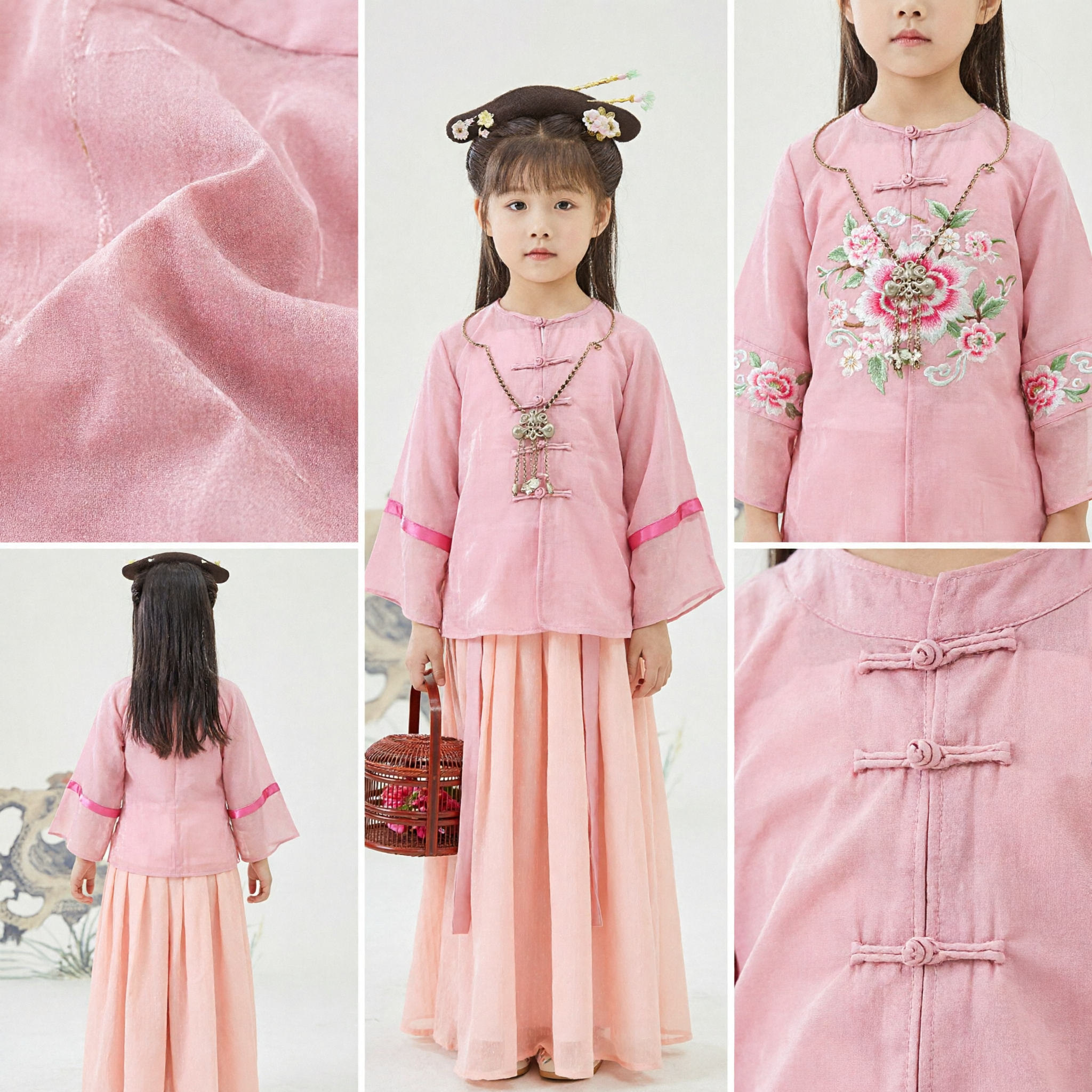 Pink Ancient Chinese Princess Hanfu Costume for Girls Traditional Dress Kids Performance Cosplay Outfit - Asian Costume