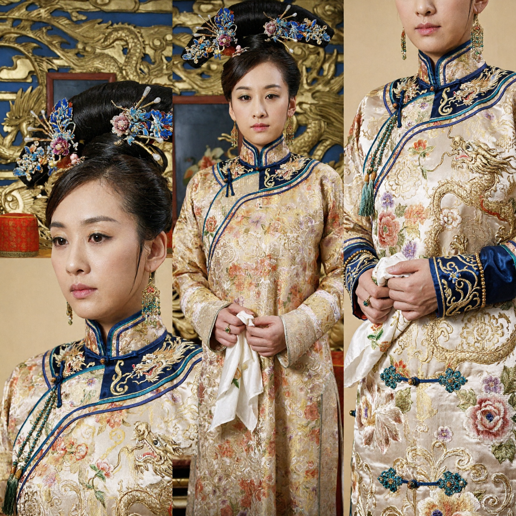 Traditional Chinese Qing Dynasty Palace Lady Costume Ancient Empress Robe for Women Cosplay Performance - Asian Costume