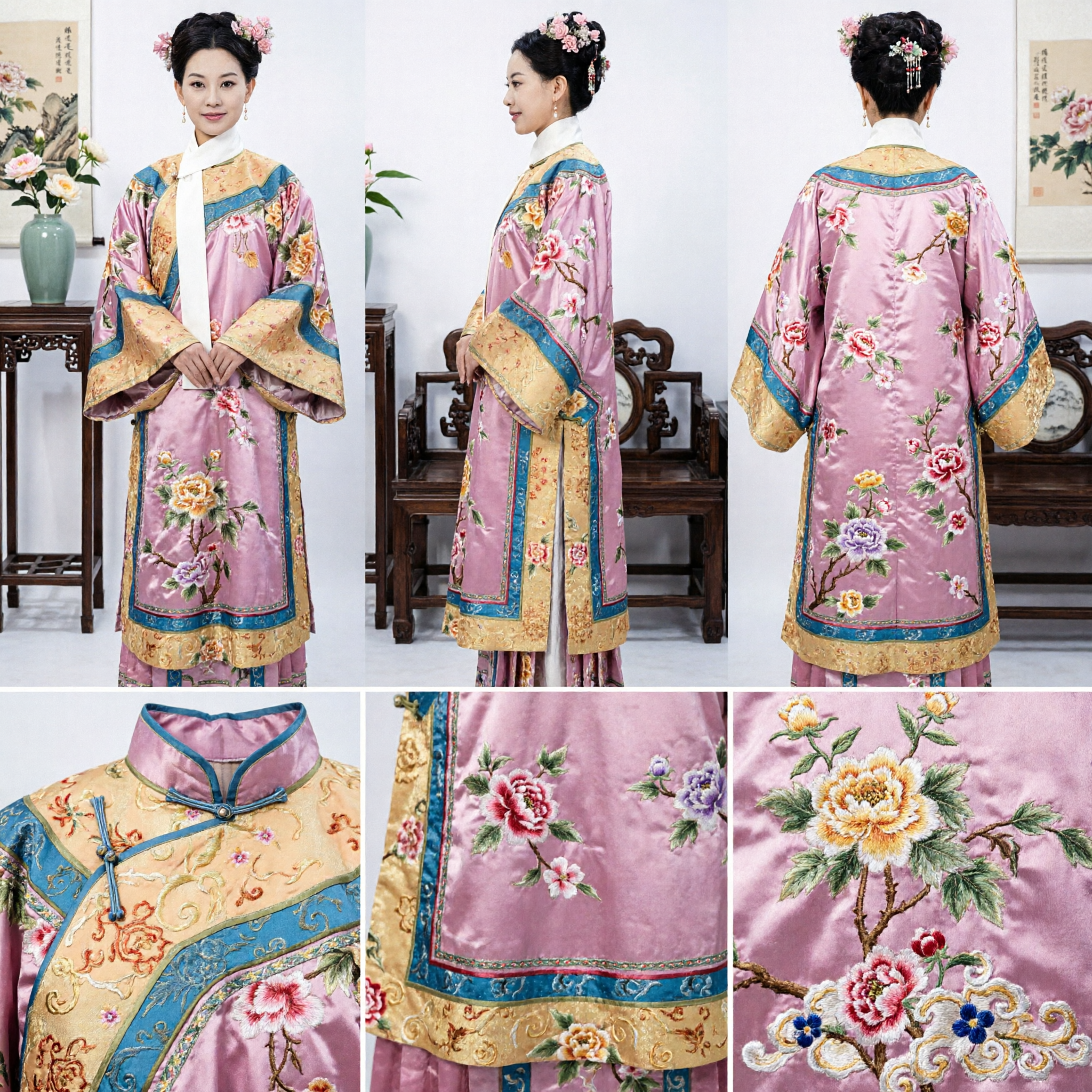 Women's Qing Dynasty Manchu Princess Costume Traditional Chinese Ancient Palace Dress for Cosplay and Performance - Asian Costume