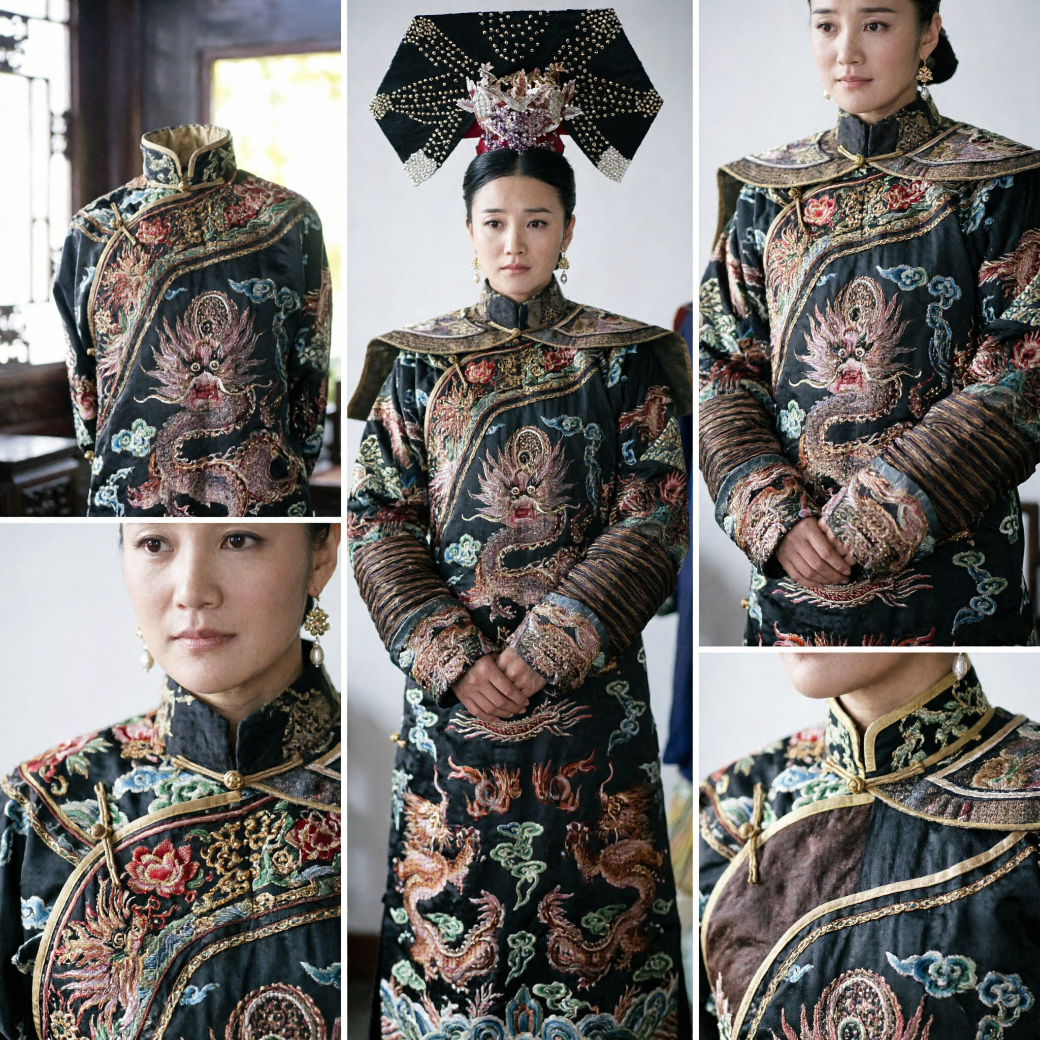 Traditional Chinese Qing Dynasty Empress Costume Complete Set Ancient Palace Imperial Dragon Robe for Women - Asian Costume