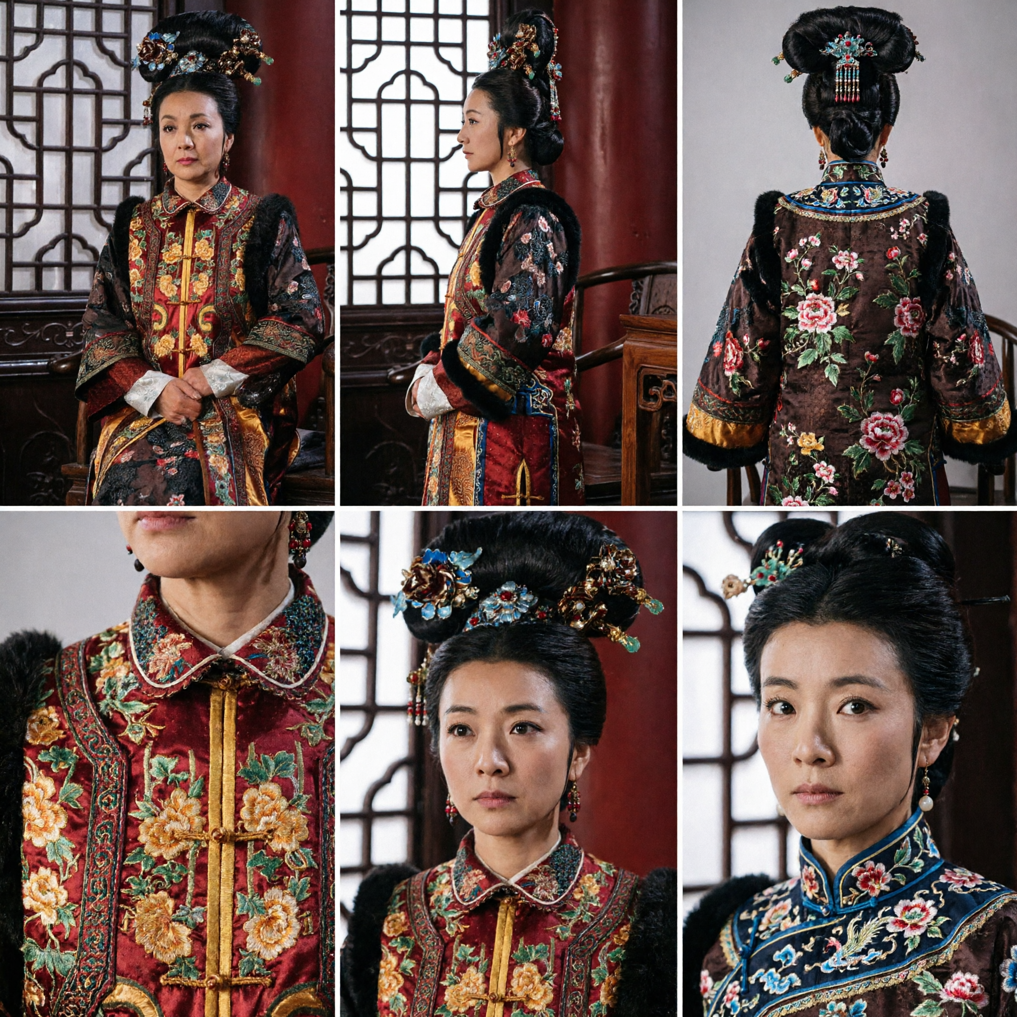 Traditional Chinese Qing Dynasty Empress Costume Women's Elaborate Embroidered Robe with Headdress for Historical Drama - Asian Costume
