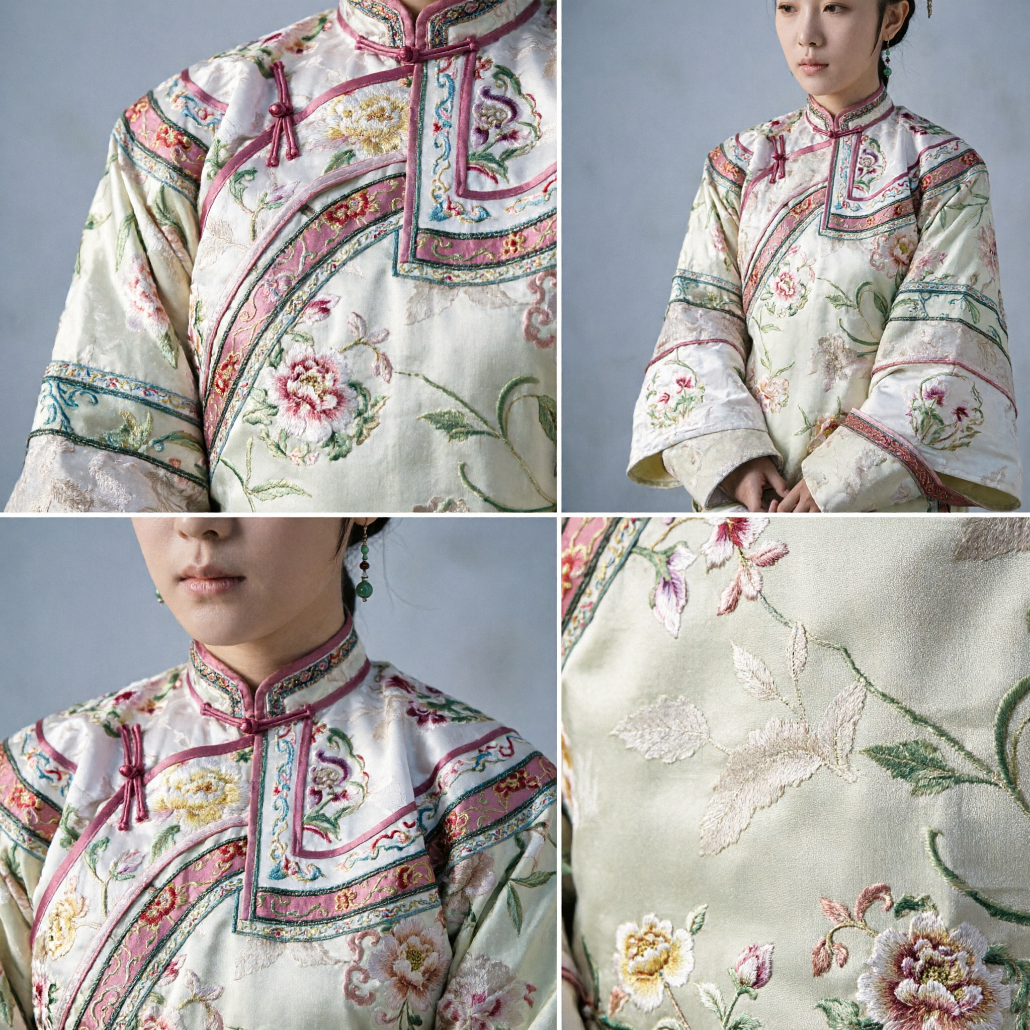 Women's Traditional Chinese Qing Dynasty Manchu Princess Costume Floral Robe Historical Drama Cosplay Dress - Asian Costume