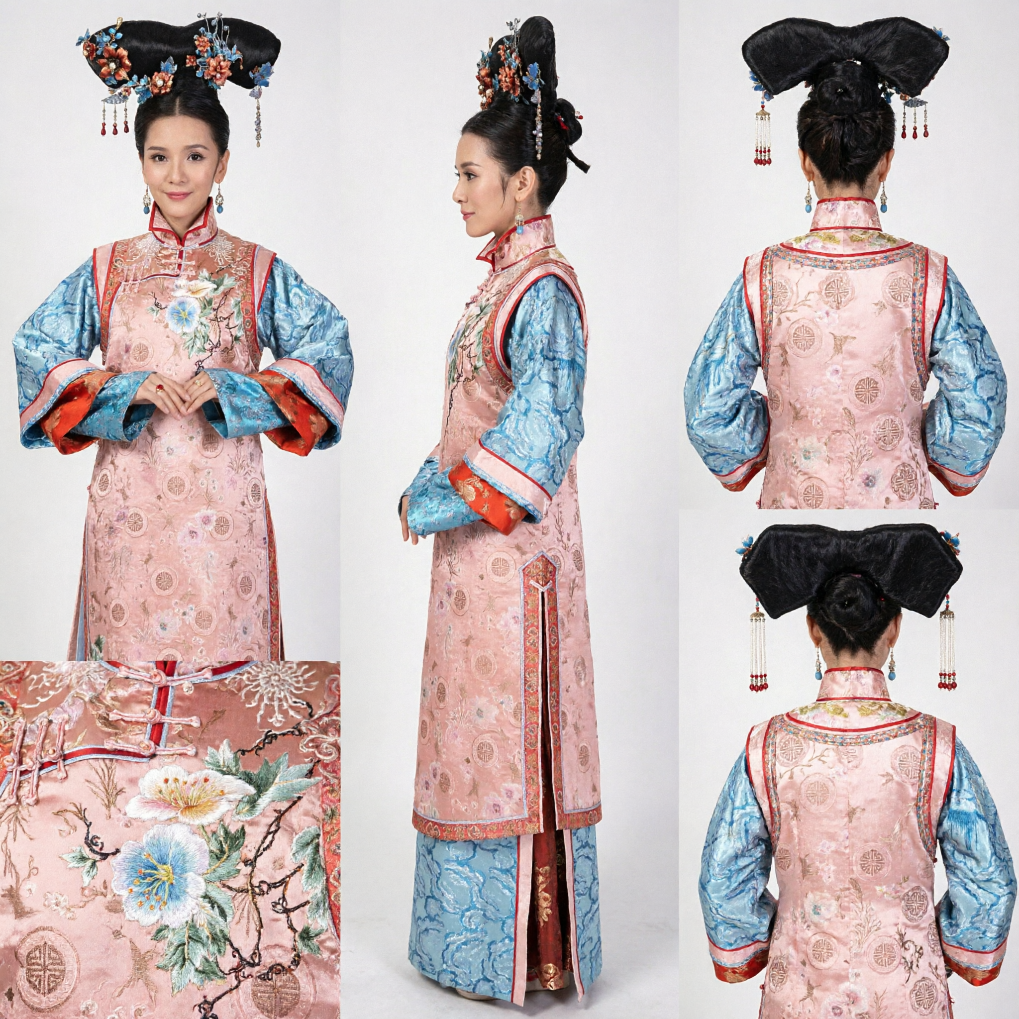 Traditional Chinese Qing Dynasty Manchu Princess Costume Ancient Palace Lady Embroidered Dress for Women - Asian Costume