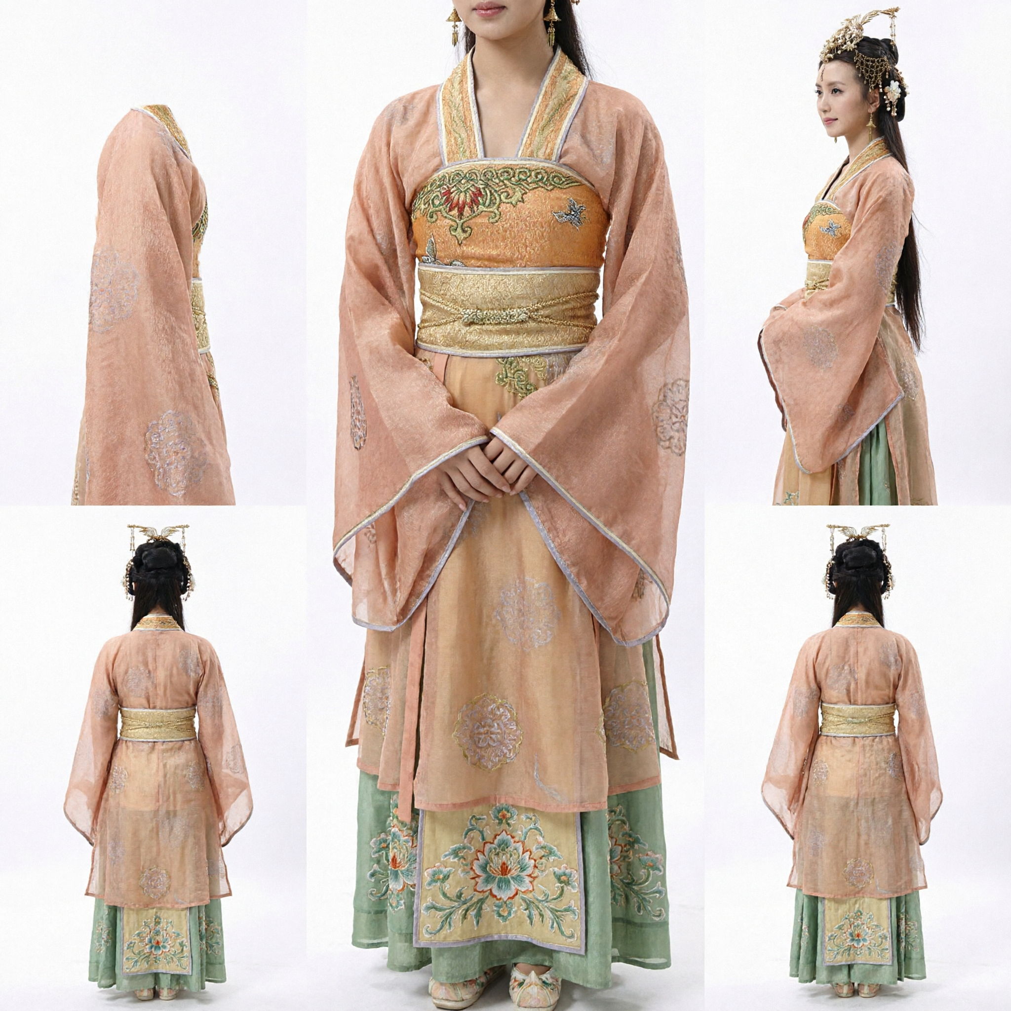 Chinese Traditional Tang Dynasty Princess Costume Ancient Hanfu Dress with Headdress for Women Cosplay - Asian Costume
