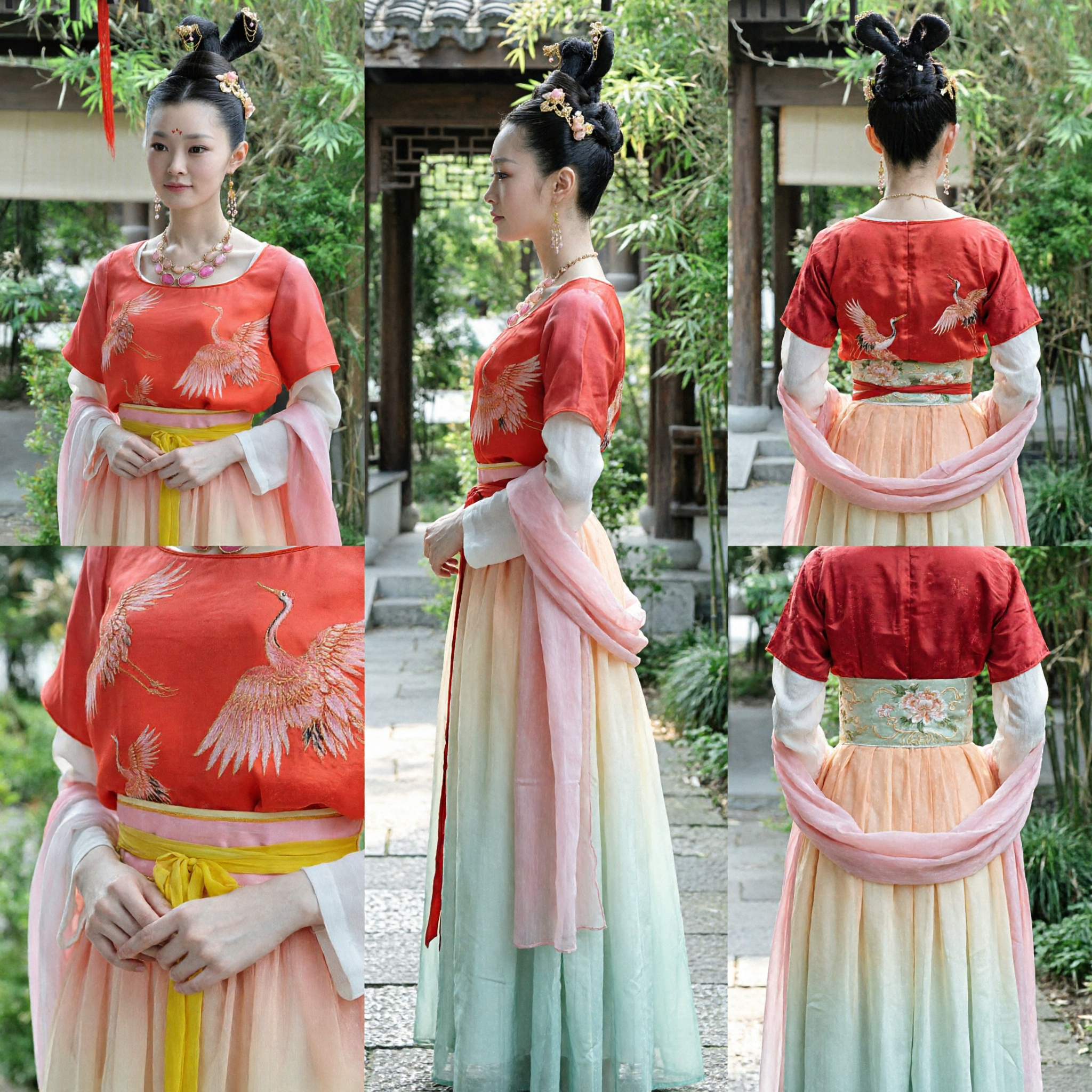 Traditional Chinese Tang Dynasty Palace Lady Hanfu Dress Ancient Crane Embroidery Costume for Women Festival Cosplay - Asian Costume