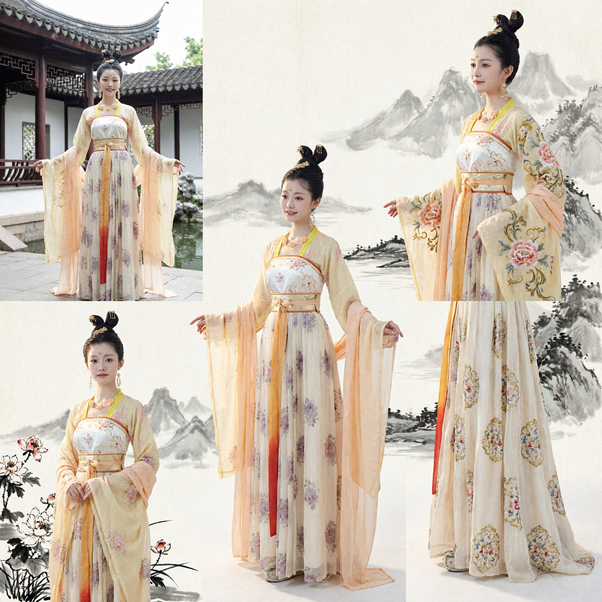 Traditional Chinese Hanfu Costume Tang Dynasty Fairy Dress Ancient Palace Lady Outfit for Dance Performance - Asian Costume