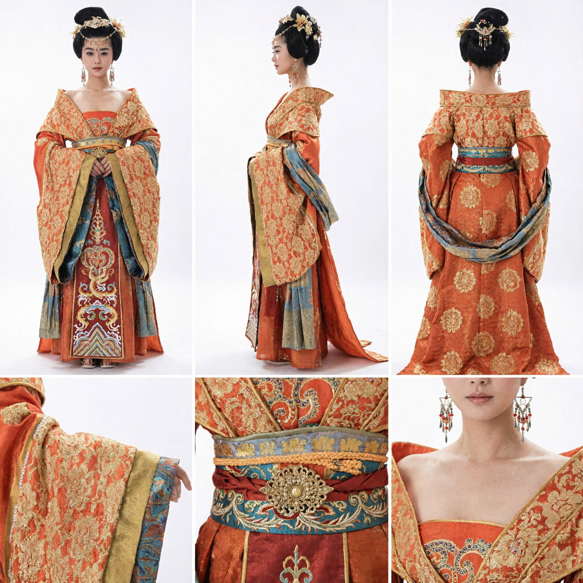 Women's Traditional Chinese Tang Dynasty Empress Costume Ancient Palace Lady Hanfu Dress for Stage Performance and Cosplay - Asian Costume