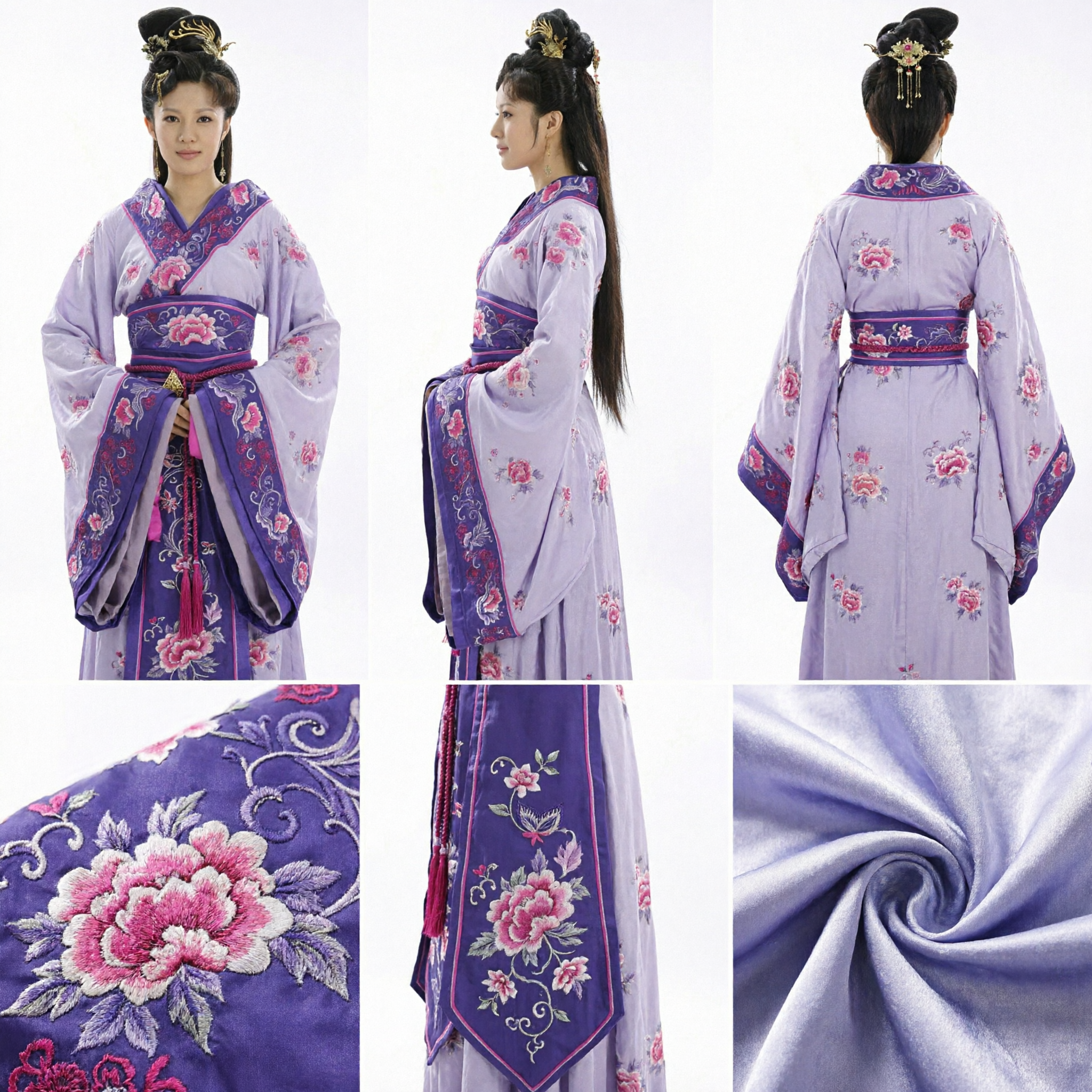 Royal Purple Ancient Chinese Princess Hanfu Costume Traditional Embroidered Robe Women Historical Drama Cosplay - Asian Costume
