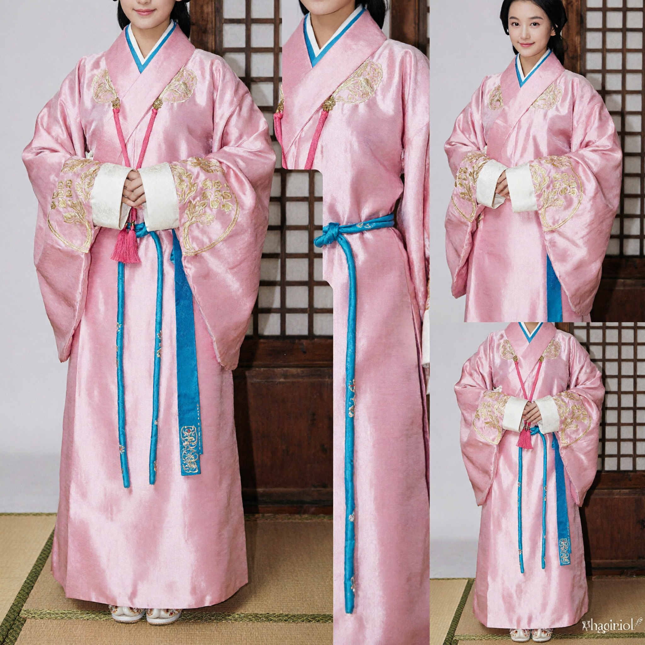Traditional Chinese Pink Hanfu Costume Women Ancient Noblewoman Embroidered Robe Dress for Performance Cosplay - Asian Costume