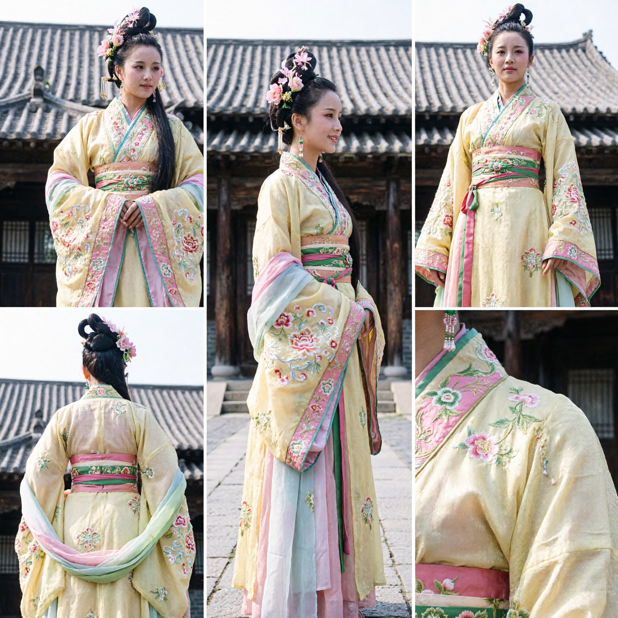 Ancient Chinese Tang Dynasty Palace Lady Hanfu Costume Traditional Dance Dress for Women Complete Set - Asian Costume