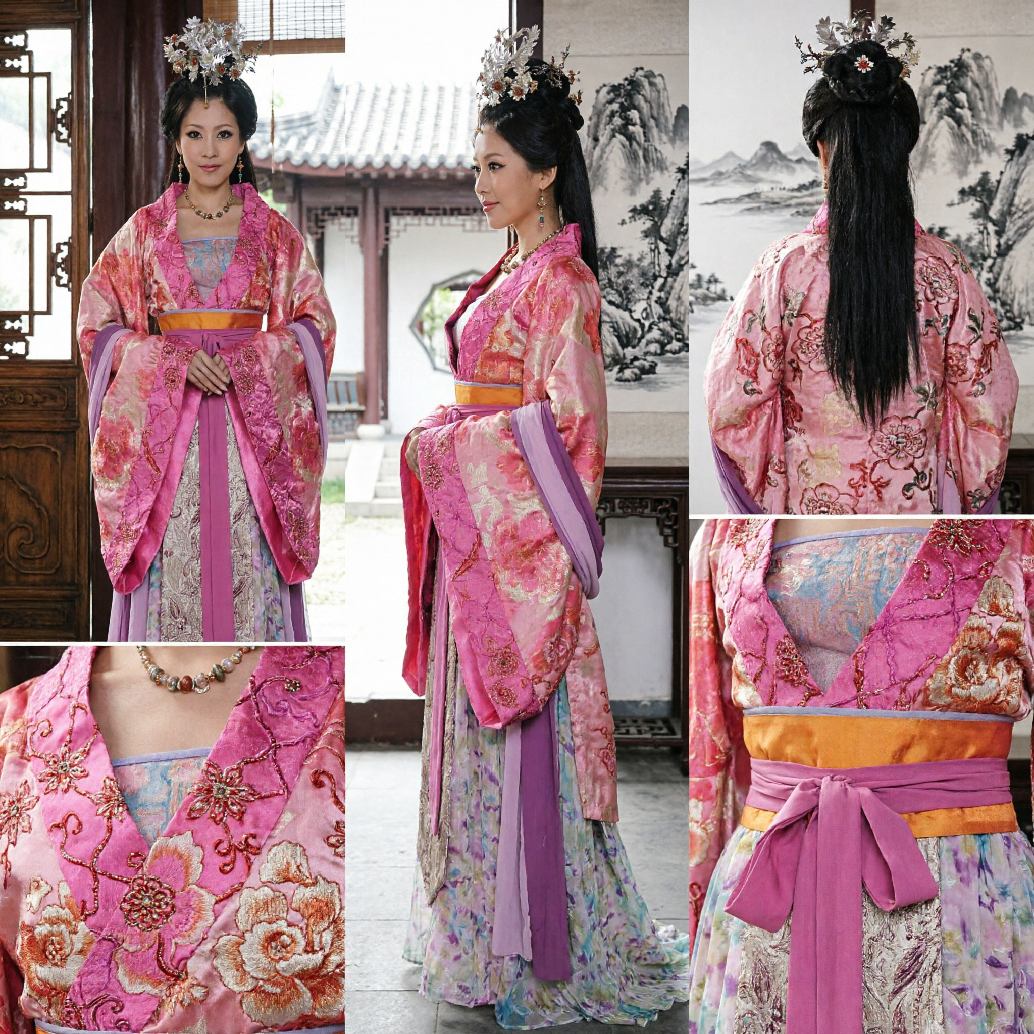 Traditional Ancient Chinese Princess Pink Hanfu Costume Tang Dynasty Noblewoman Dress for Women Cosplay - Asian Costume
